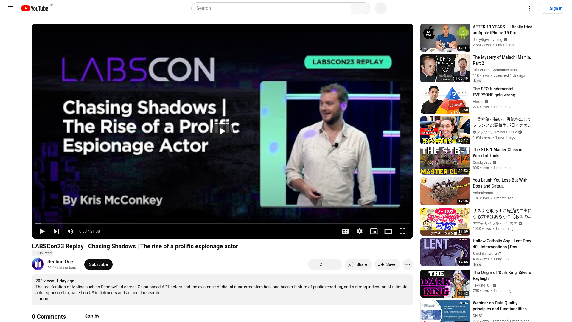 LABSCon23 Replay | Chasing Shadows | The rise of a prolific espionage actor - YouTube