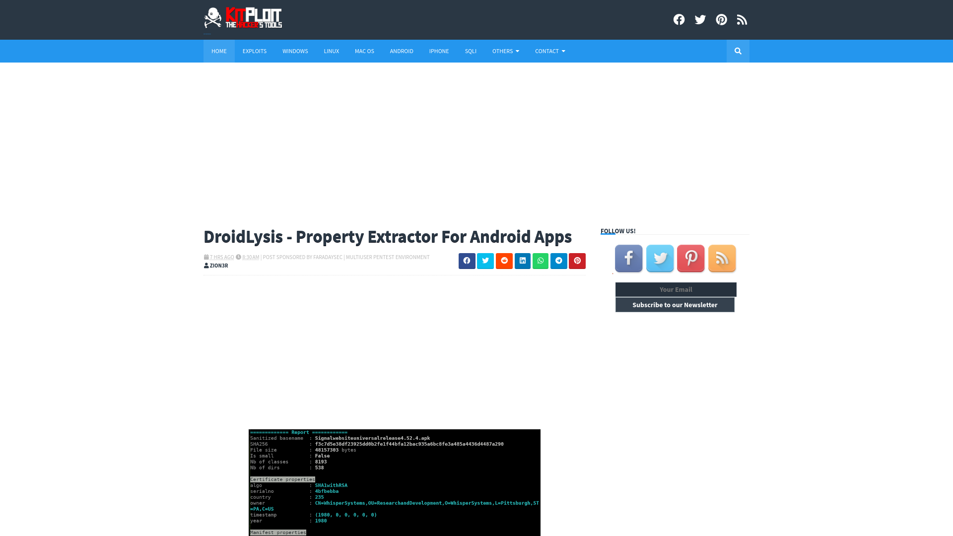 DroidLysis - Property Extractor For Android Apps