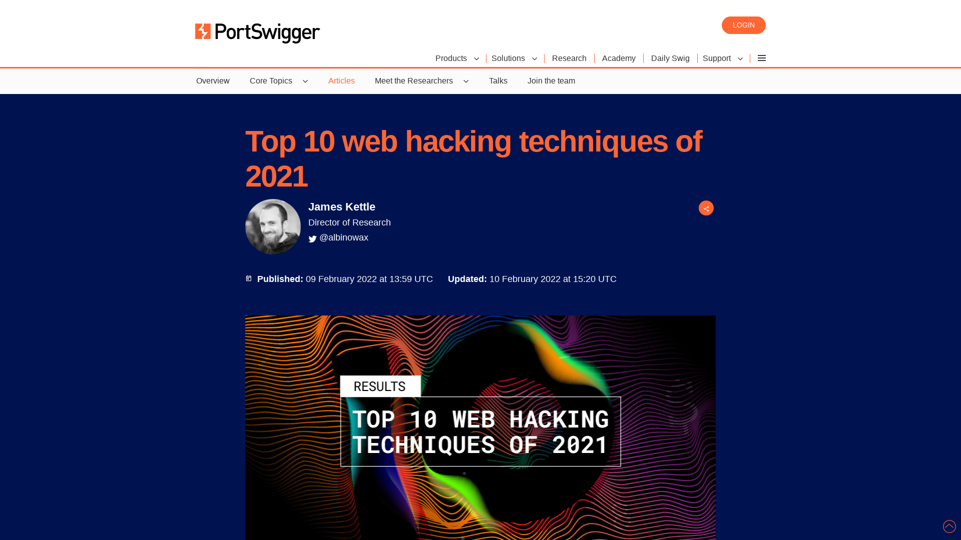 Top 10 web hacking techniques of 2021 | PortSwigger Research