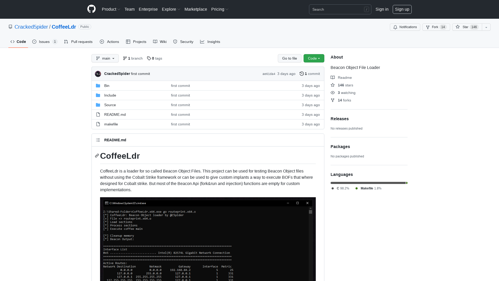 GitHub - Cracked5pider/CoffeeLdr: Beacon Object File Loader
