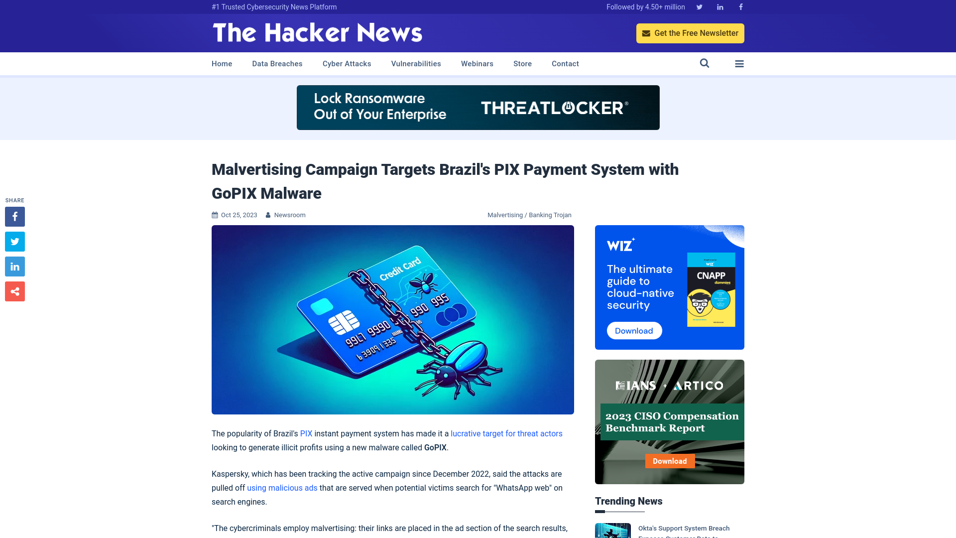 Malvertising Campaign Targets Brazil's PIX Payment System with GoPIX Malware