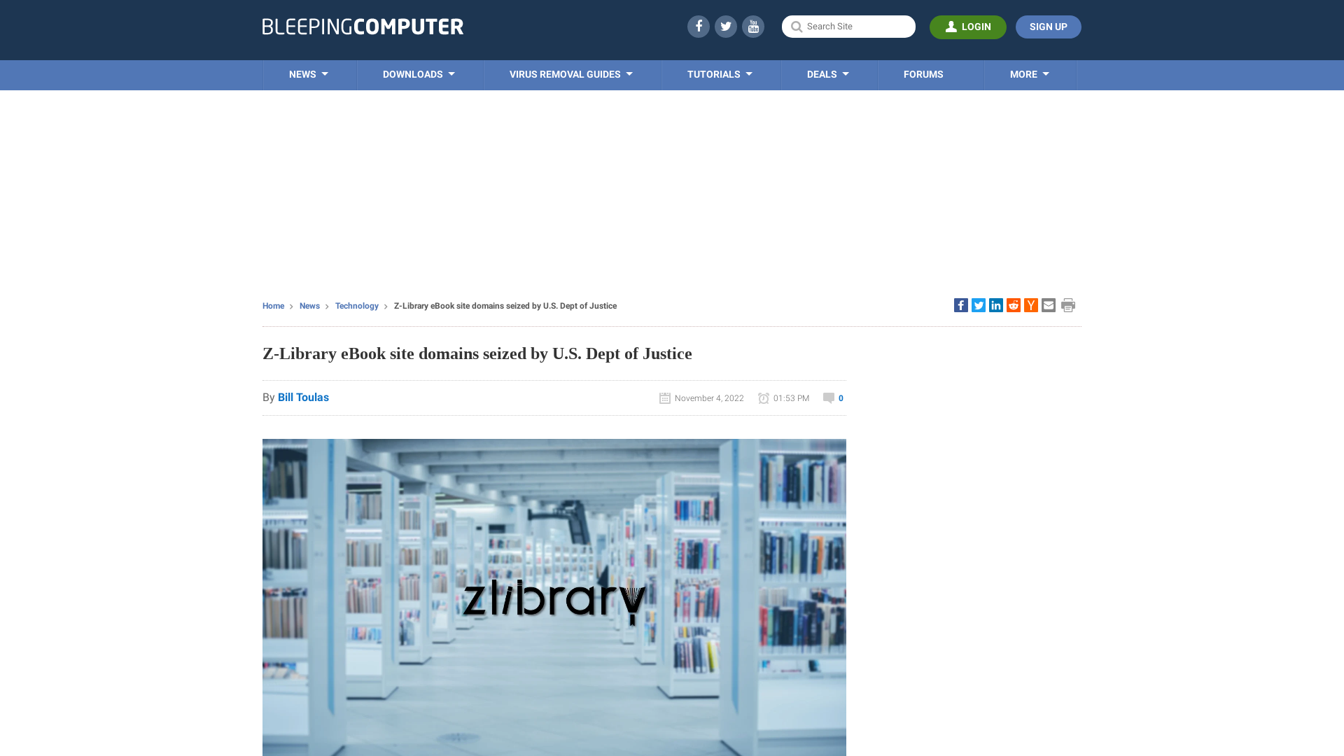 Z-Library eBook site domains seized by U.S. Dept of Justice