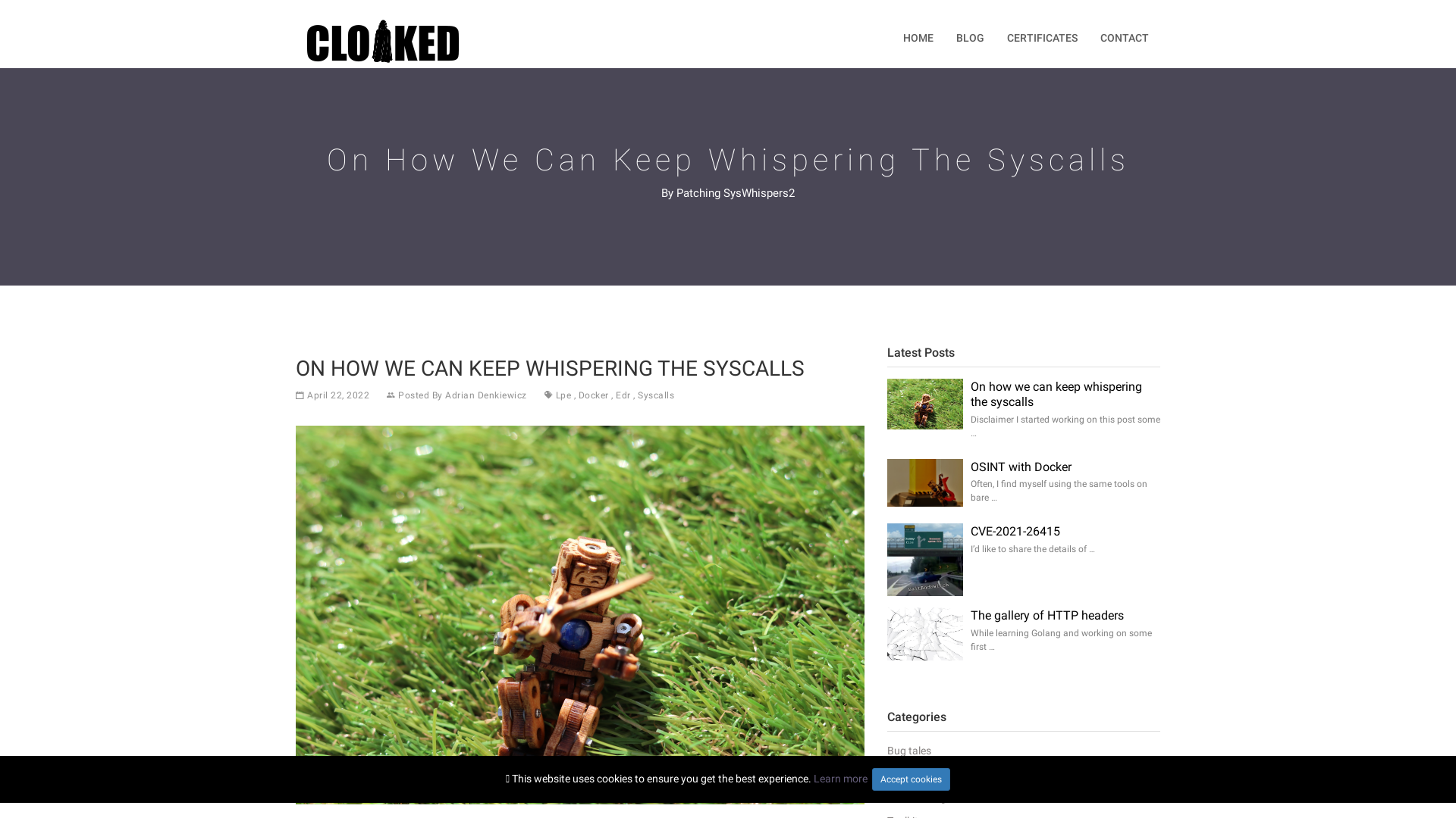 On how we can keep whispering the syscalls