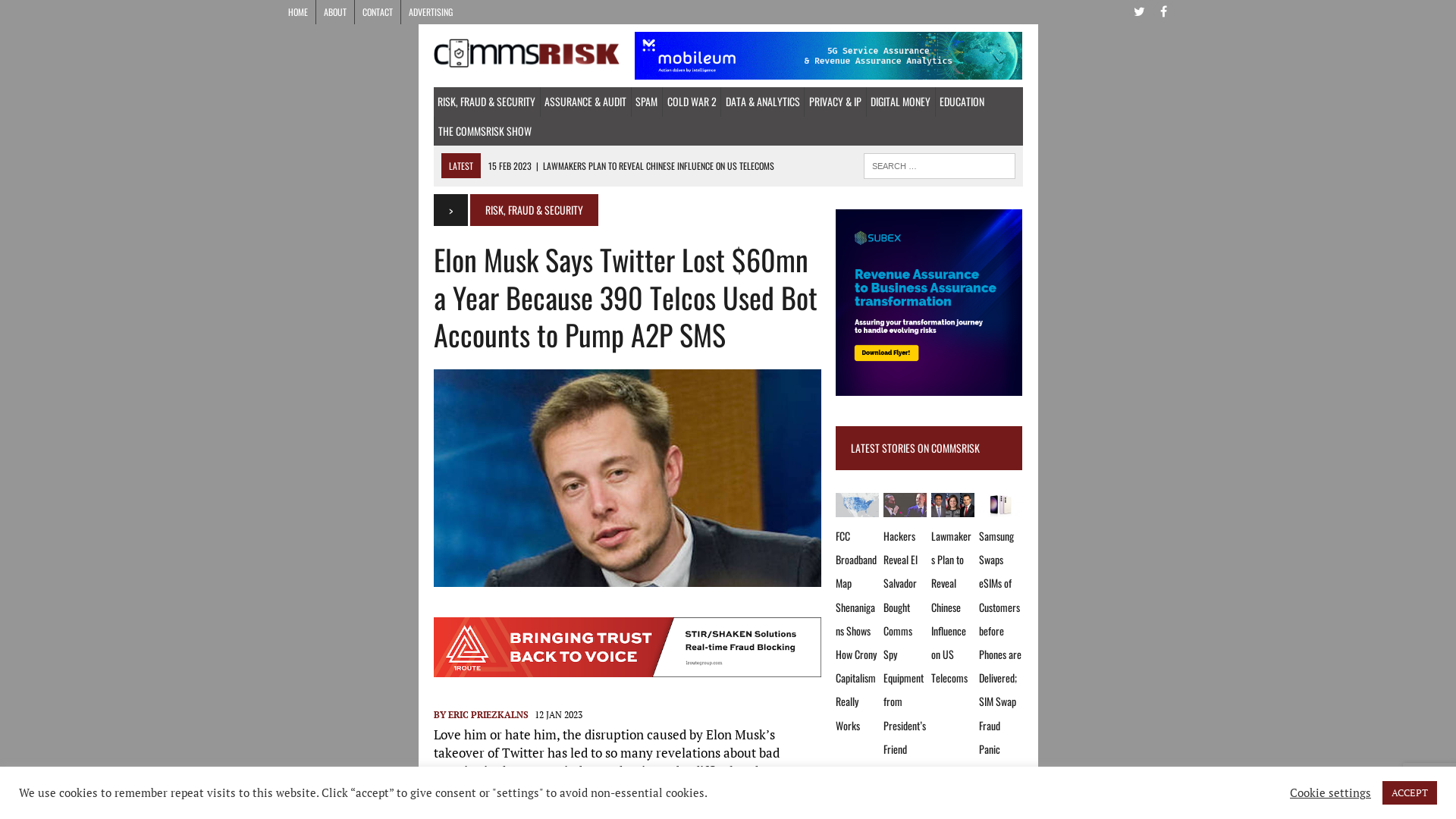 Elon Musk Says Twitter Lost $60mn a Year Because 390 Telcos Used Bot Accounts to Pump A2P SMS | Commsrisk