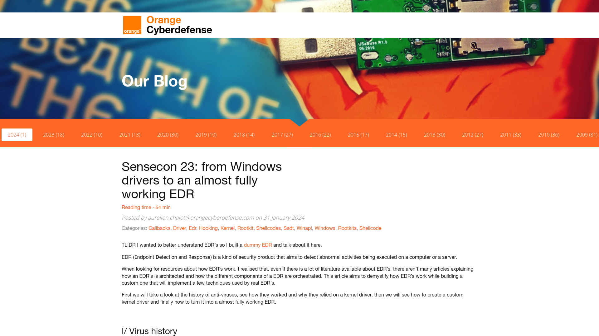 SensePost | Sensecon 23: from windows drivers to an almost fully working edr