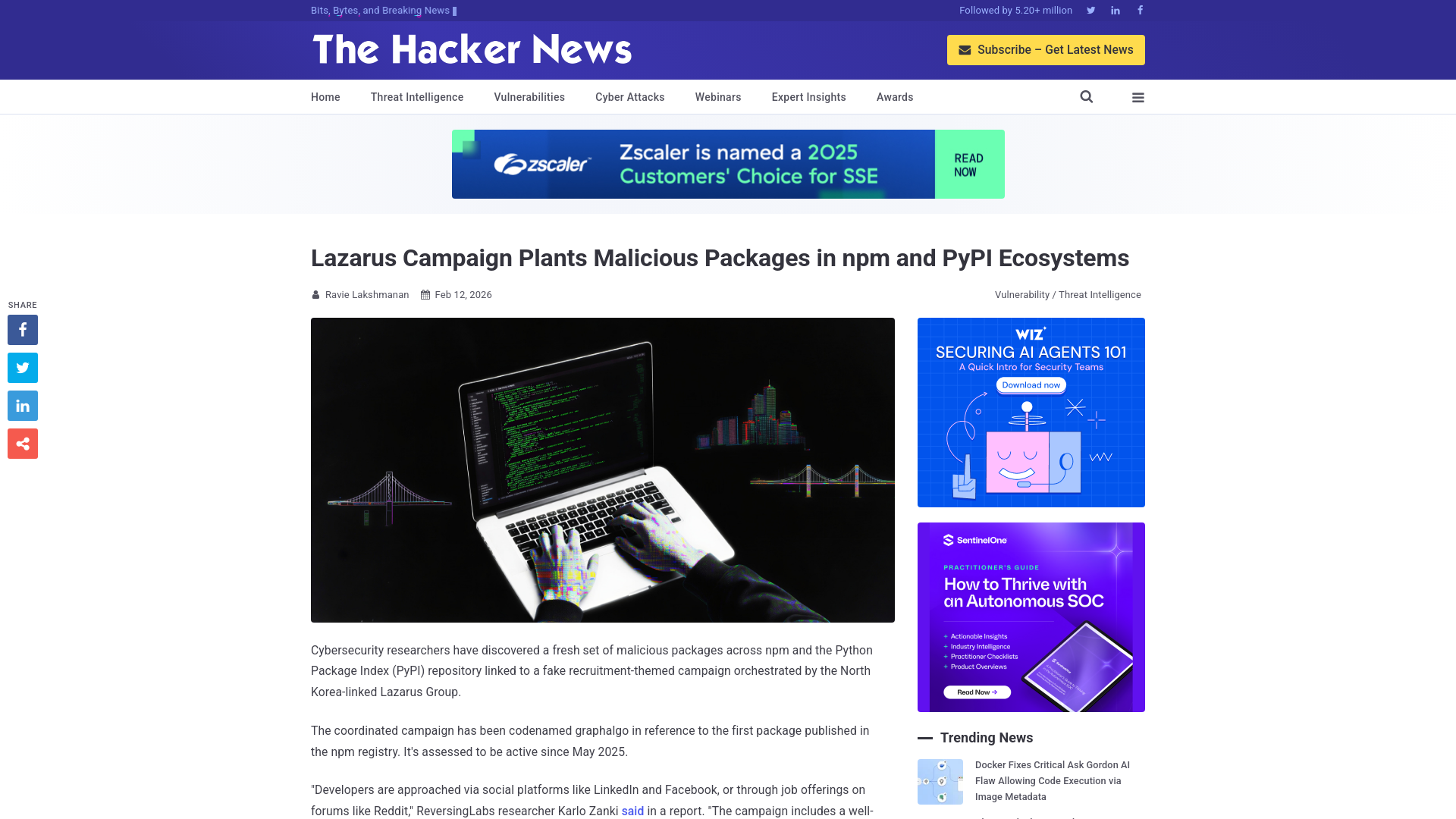 Lazarus Campaign Plants Malicious Packages in npm and PyPI Ecosystems