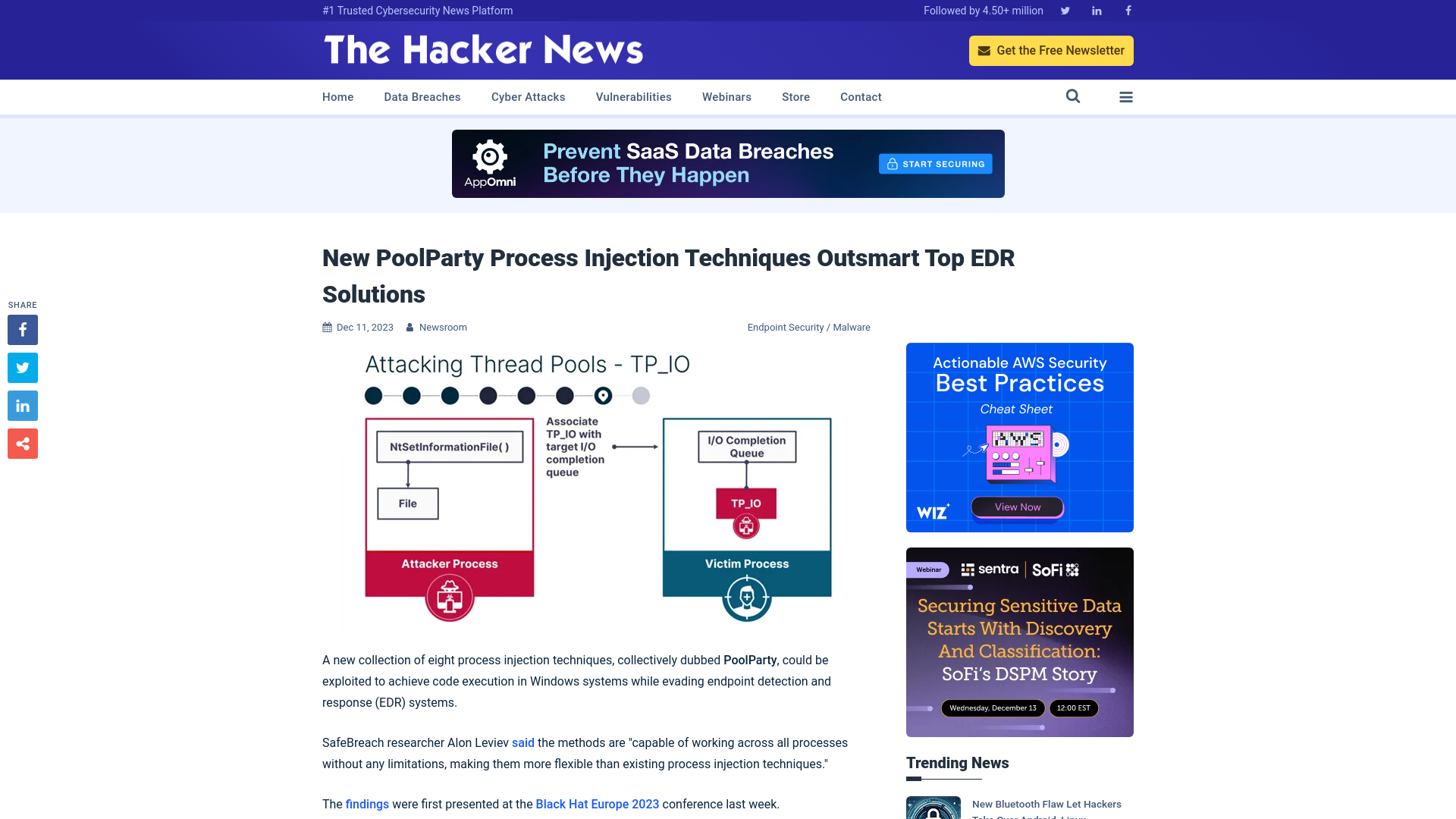 New PoolParty Process Injection Techniques Outsmart Top EDR Solutions