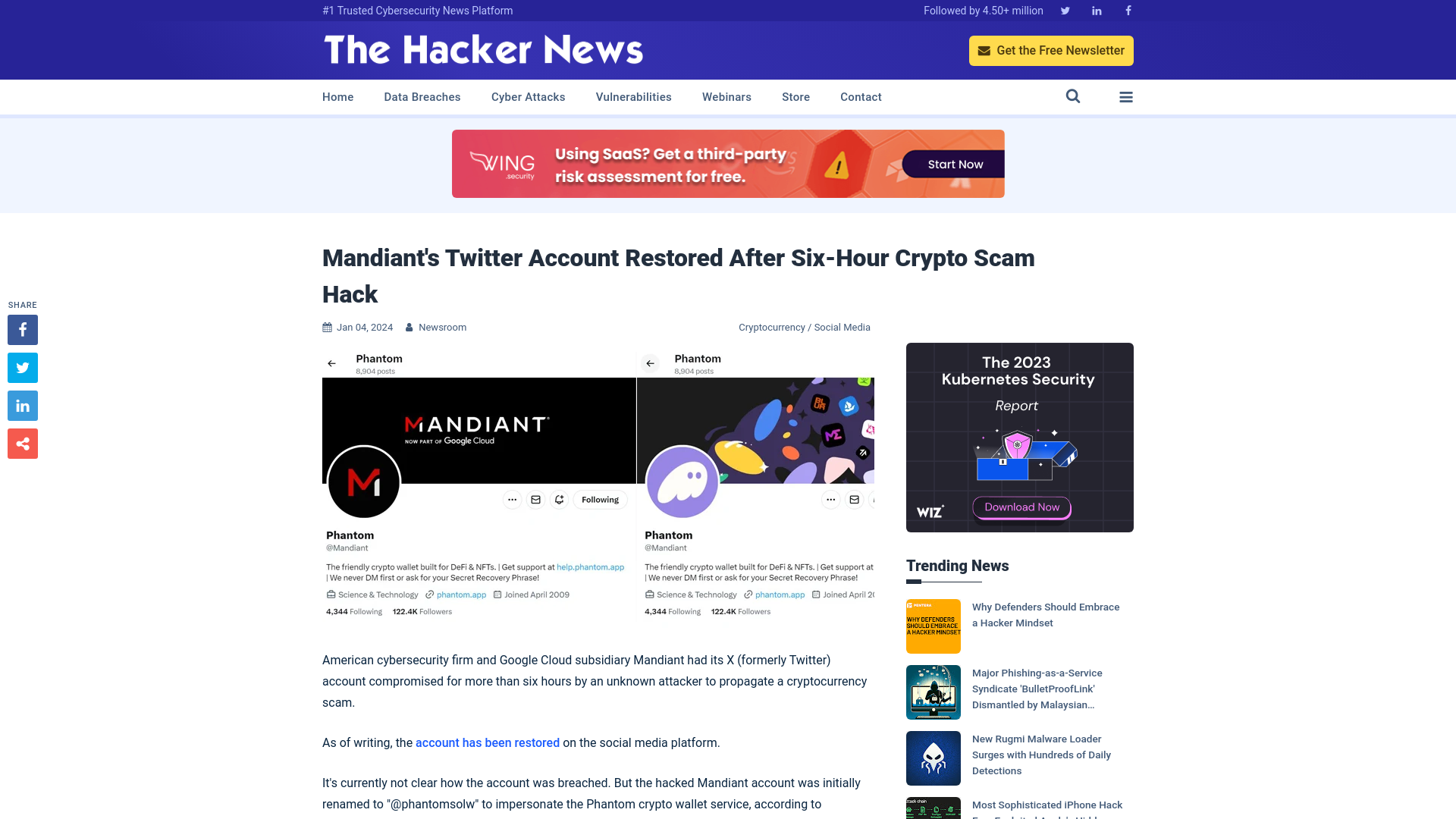 Mandiant's Twitter Account Restored After Six-Hour Crypto Scam Hack