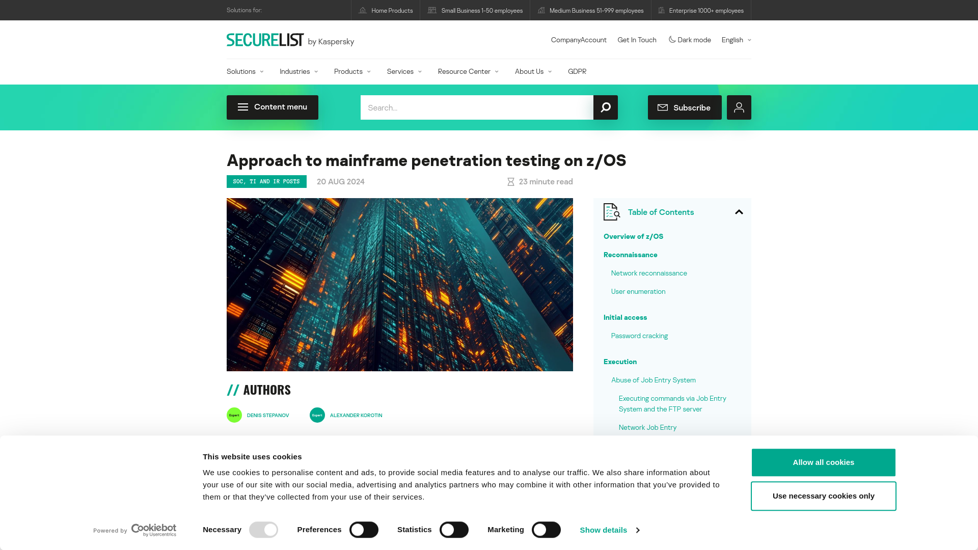 Mainframes: structure and features of penetration testing | Securelist