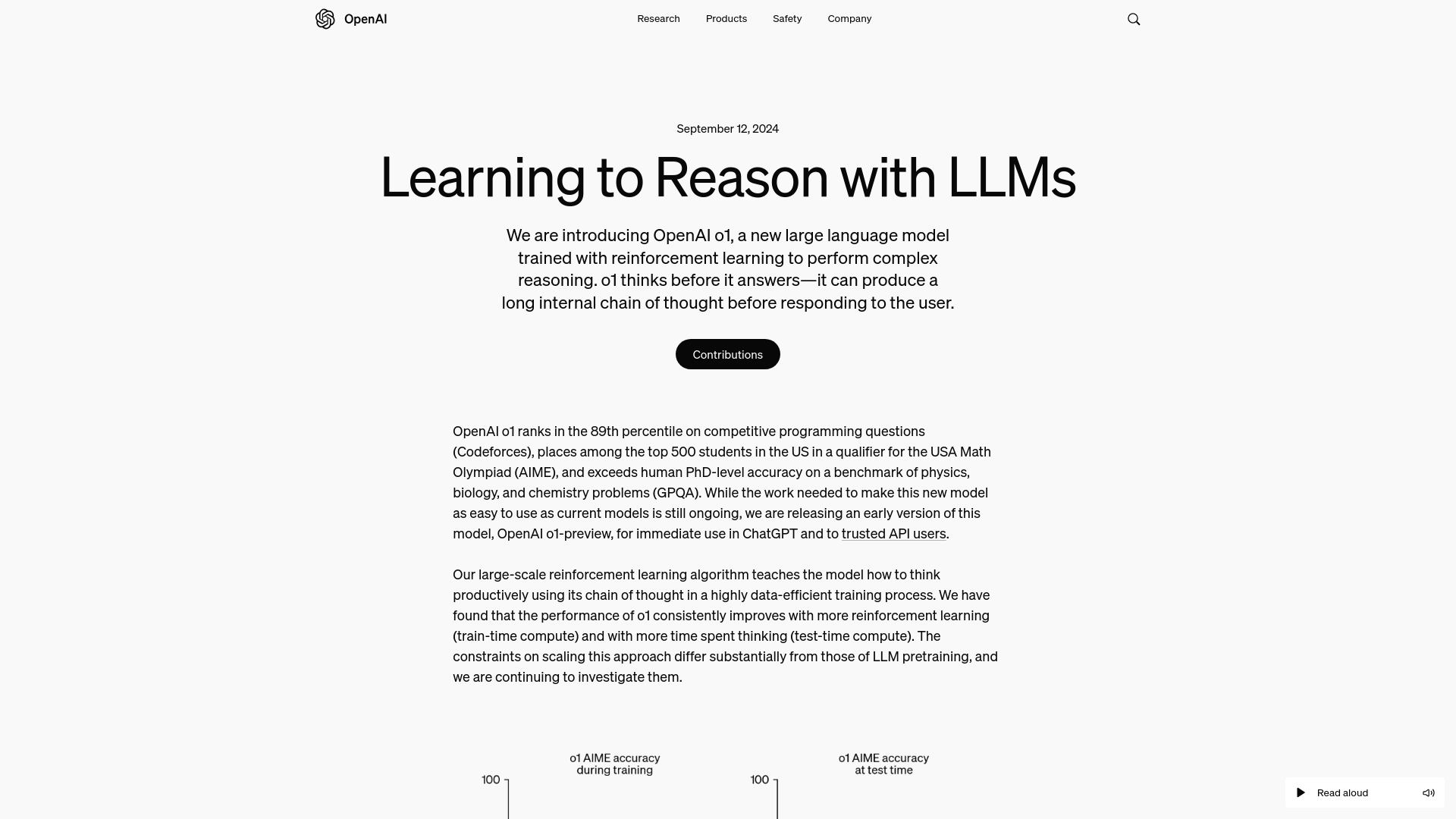 Learning to Reason with LLMs | OpenAI