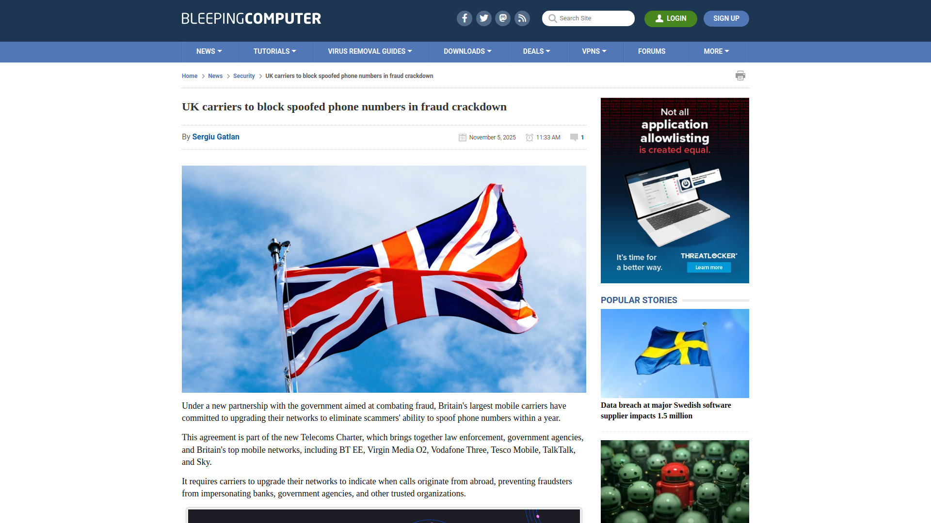 UK carriers to block spoofed phone numbers in fraud crackdown