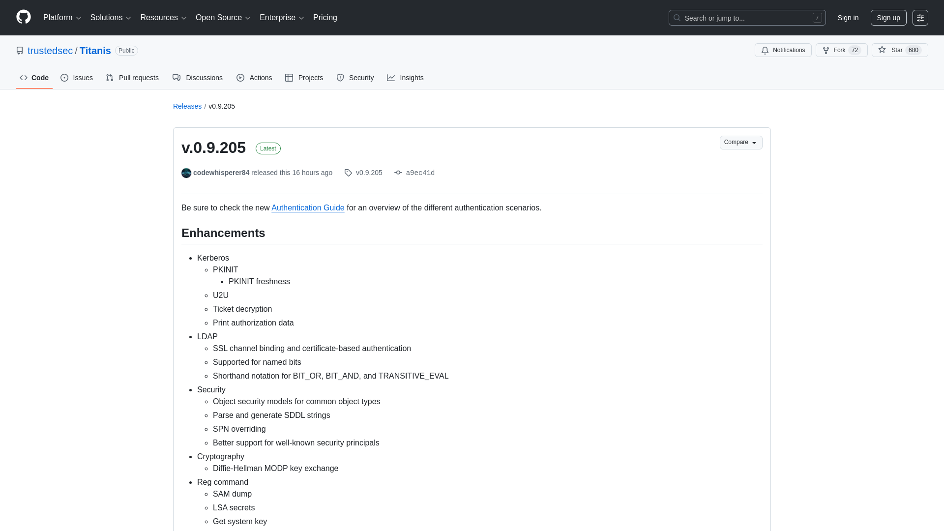Release v.0.9.205 · trustedsec/Titanis · GitHub
