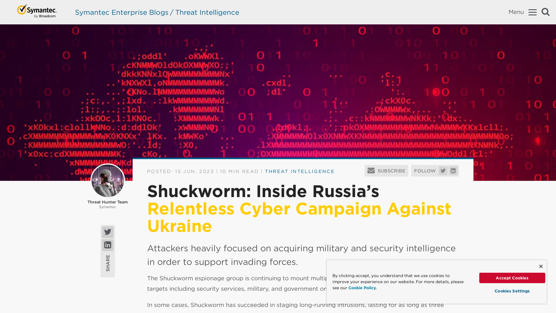 Shuckworm: Inside Russia’s Relentless Cyber Campaign Against Ukraine | Symantec Enterprise Blogs