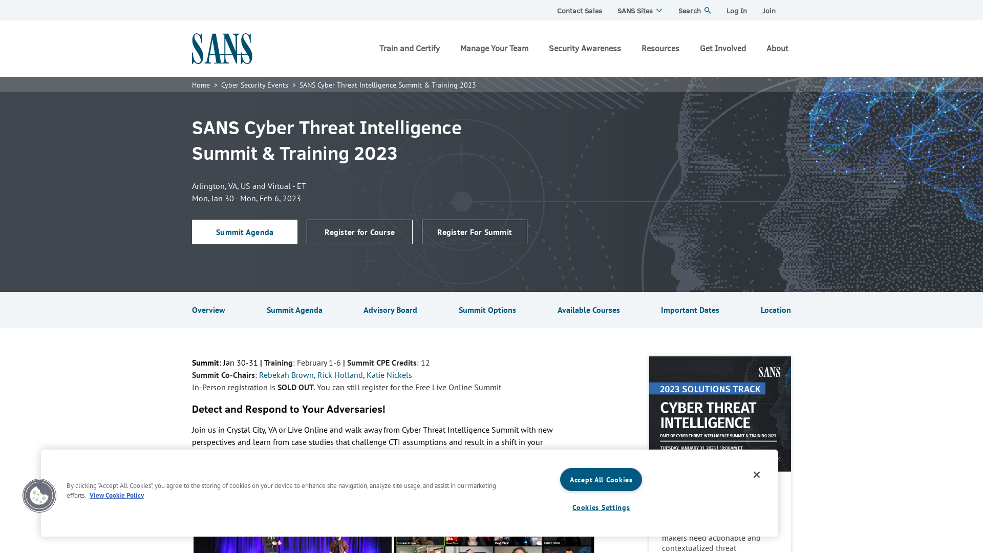 SANS Cyber Threat Intelligence Summit & Training 2023 - Live Online | Cyber security training courses | SANS Institute