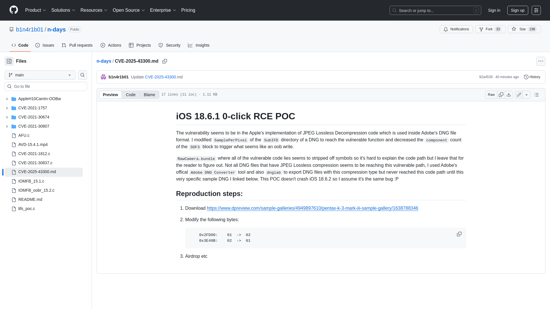n-days/CVE-2025-43300.md at main · b1n4r1b01/n-days · GitHub