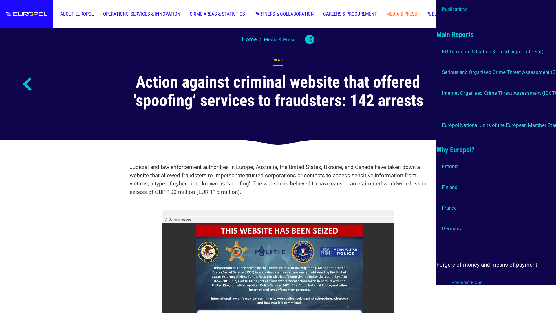 Action against criminal website that offered ‘spoofing’ services to fraudsters: 142 arrests | Europol