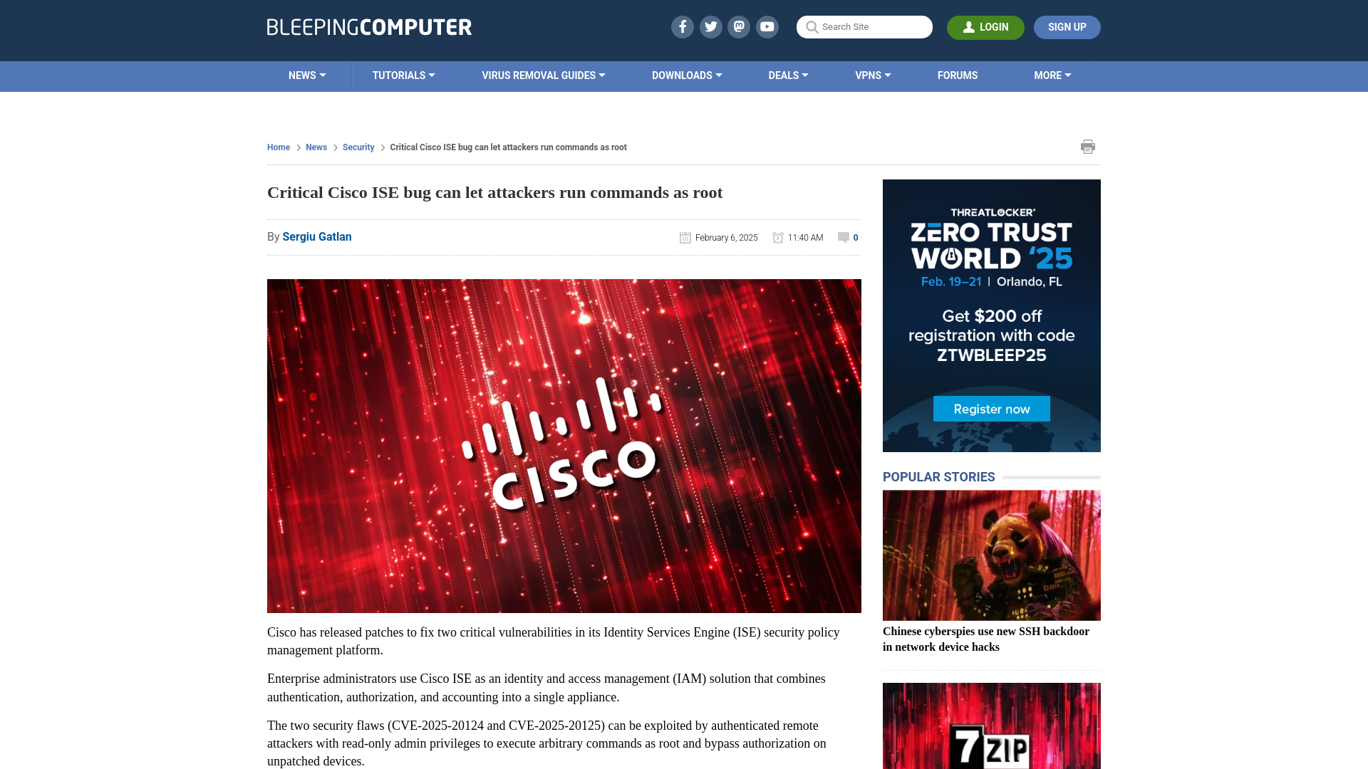 Critical Cisco ISE bug can let attackers run commands as root