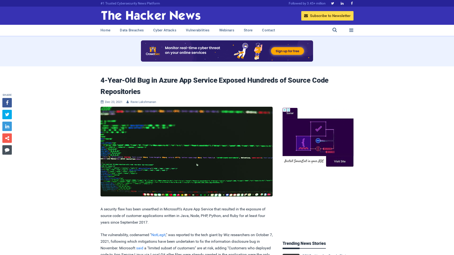 4-Year-Old Bug in Azure App Service Exposed Hundreds of Source Code Repositories