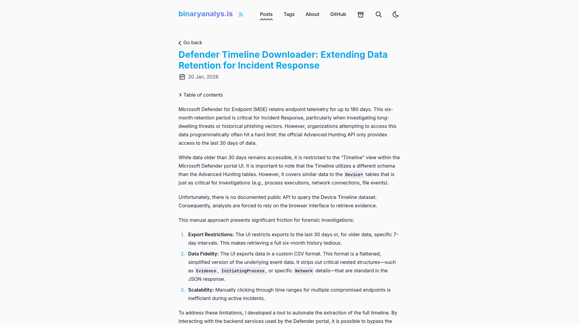 Defender Timeline Downloader: Extending Data Retention for Incident Response | binaryanalys.is