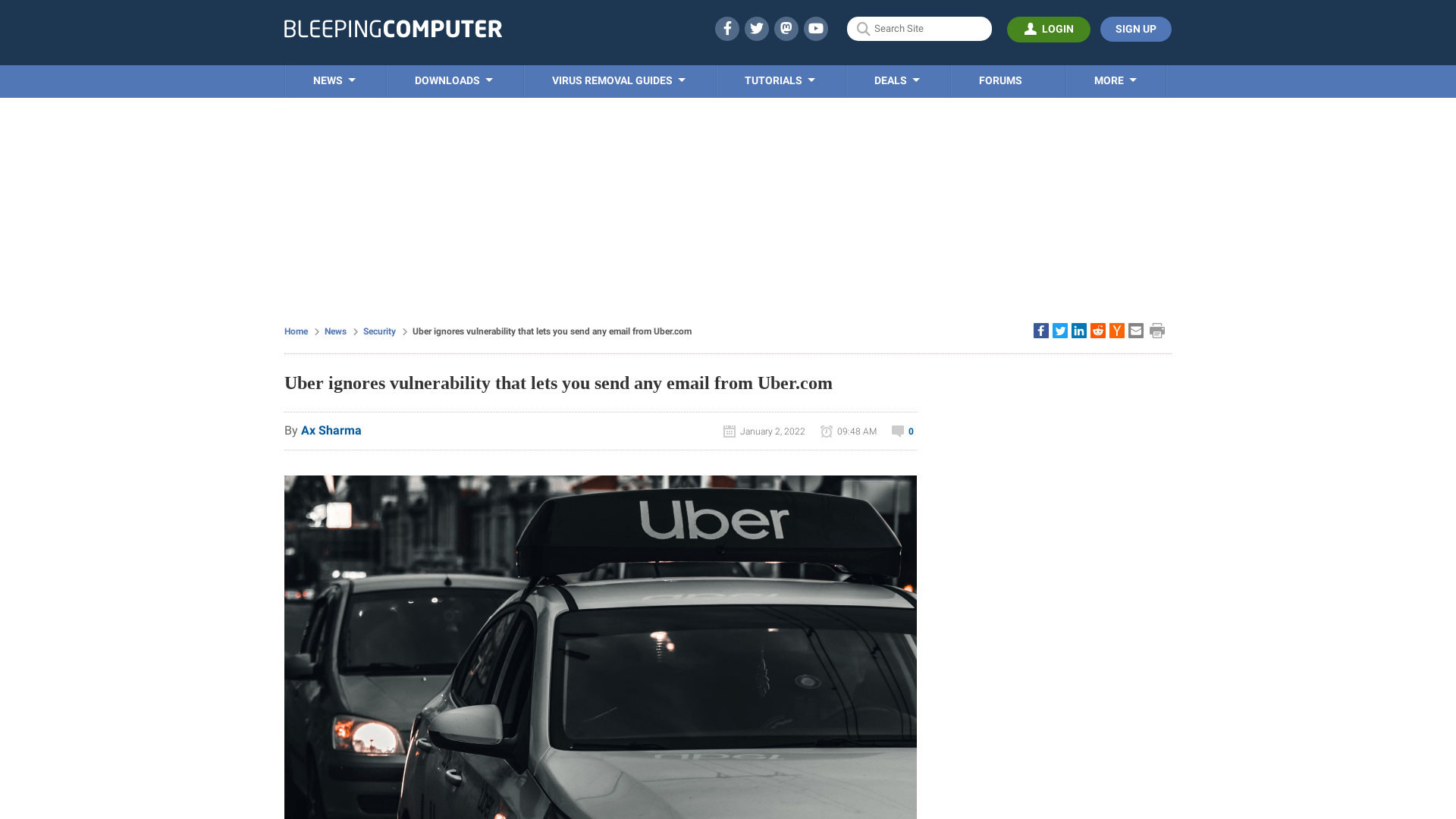 Uber ignores vulnerability that lets you send any email from Uber.com