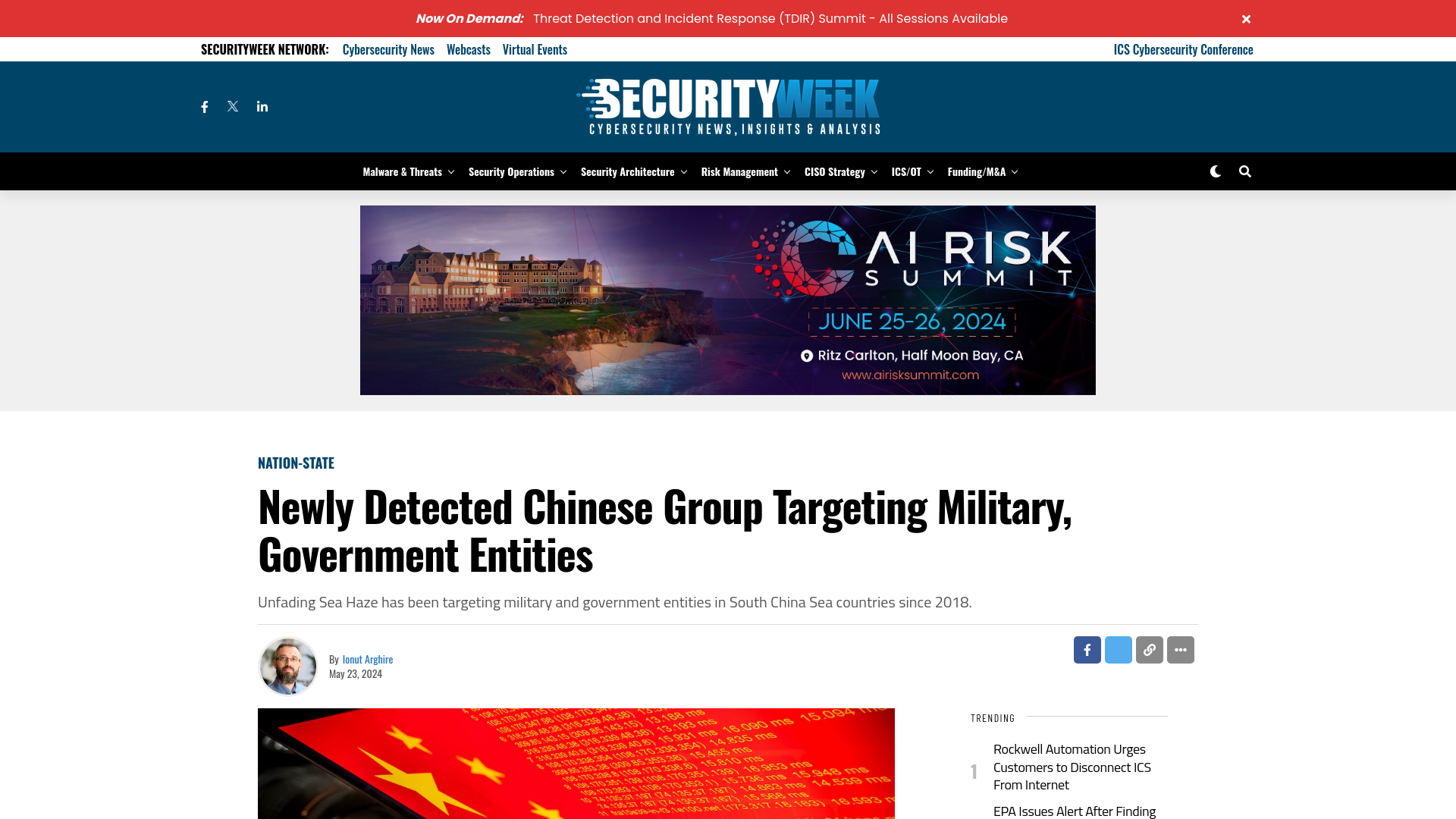 Newly Detected Chinese Group Targeting Military, Government Entities - SecurityWeek