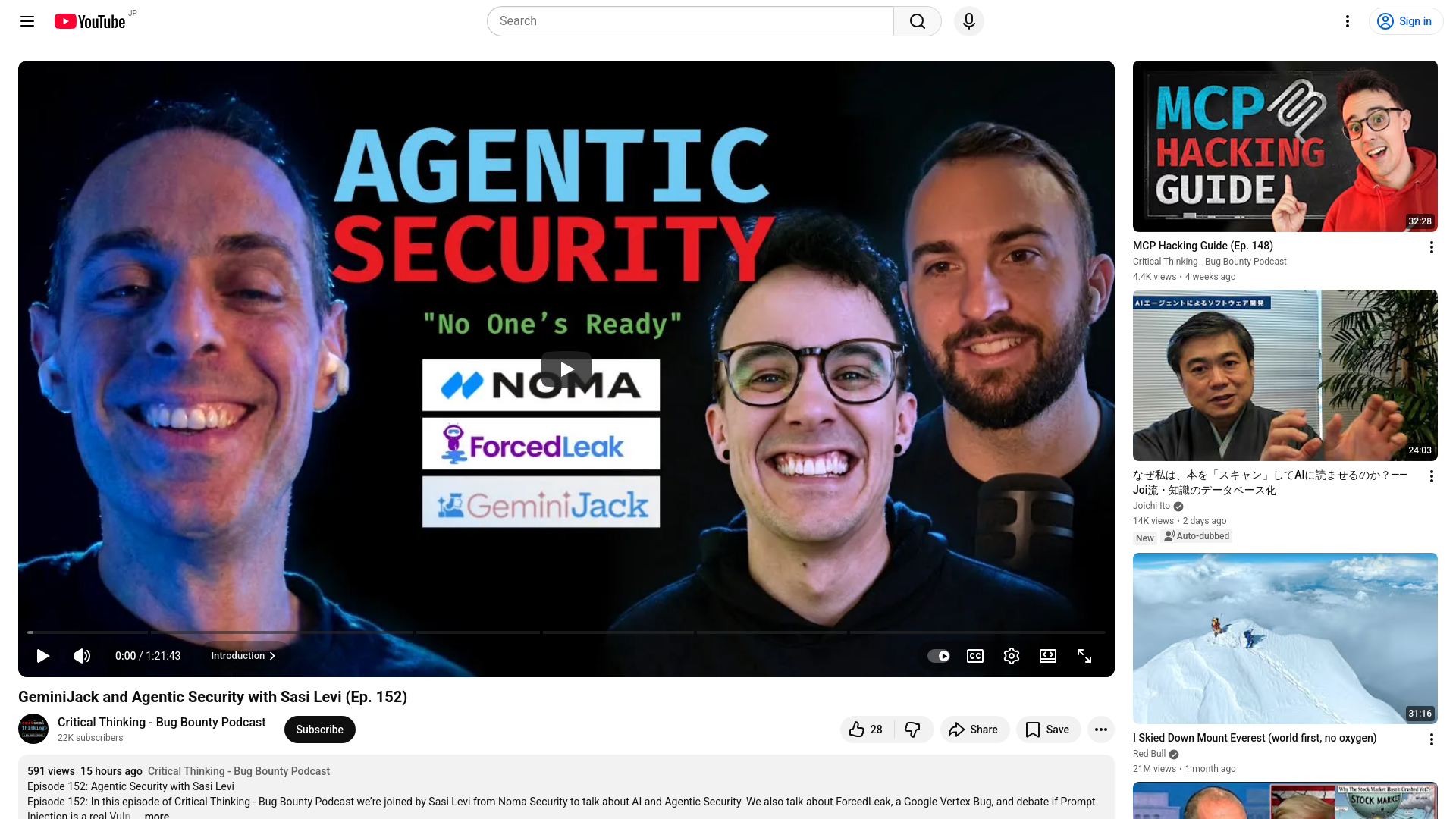 GeminiJack and Agentic Security with Sasi Levi (Ep. 152) - YouTube