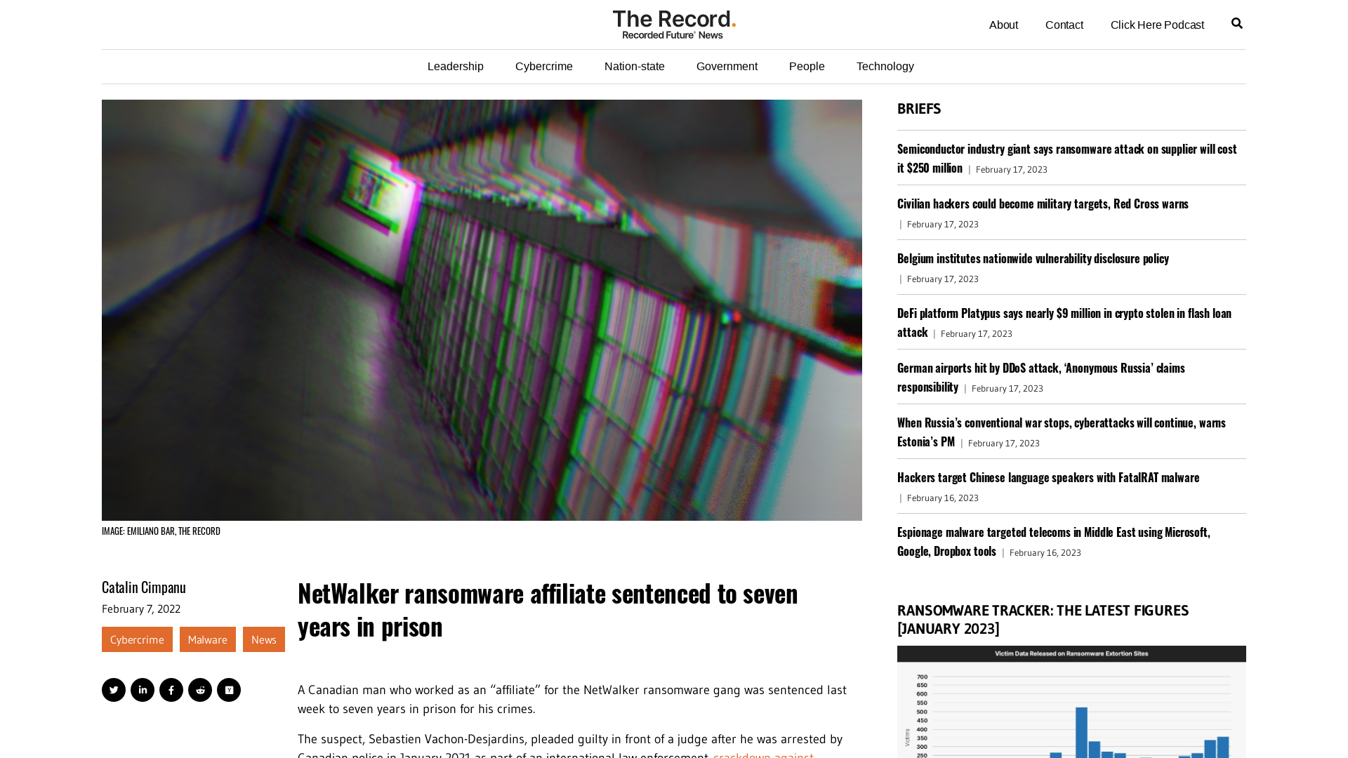 NetWalker ransomware affiliate sentenced to seven years in prison - The Record from Recorded Future News