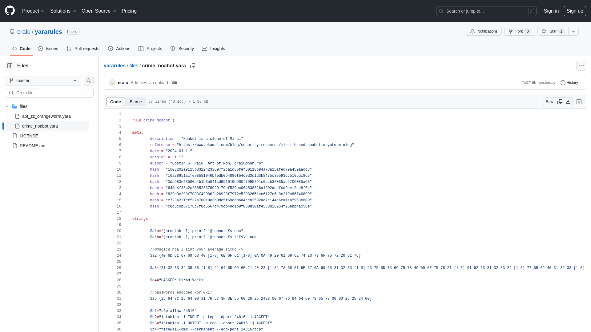 yararules/files/crime_noabot.yara at master · craiu/yararules · GitHub