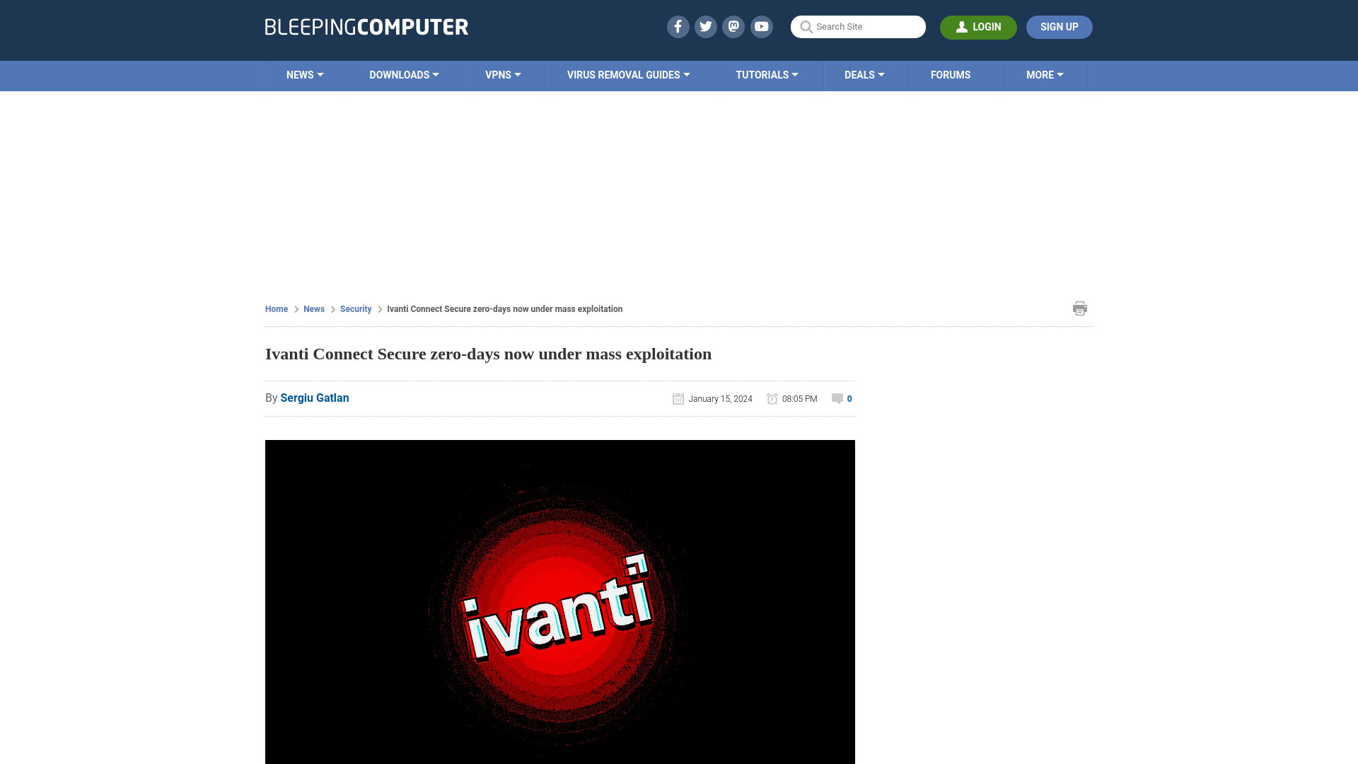 Ivanti Connect Secure zero-days now under mass exploitation