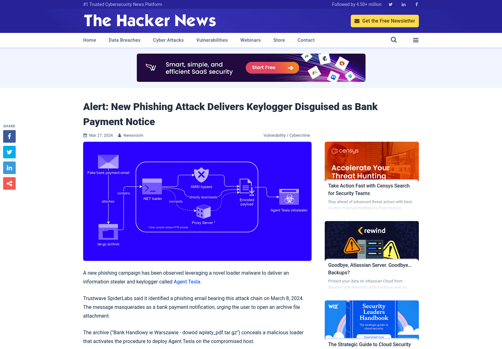 Alert: New Phishing Attack Delivers Keylogger Disguised as Bank Payment Notice