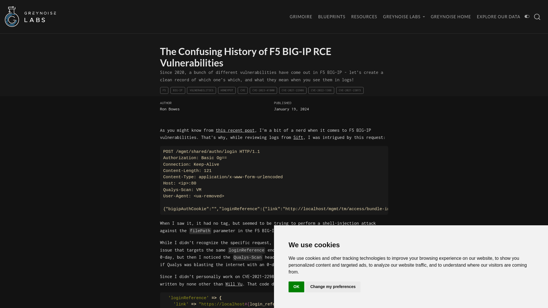 GreyNoise Labs - The Confusing History of F5 BIG-IP RCE Vulnerabilities