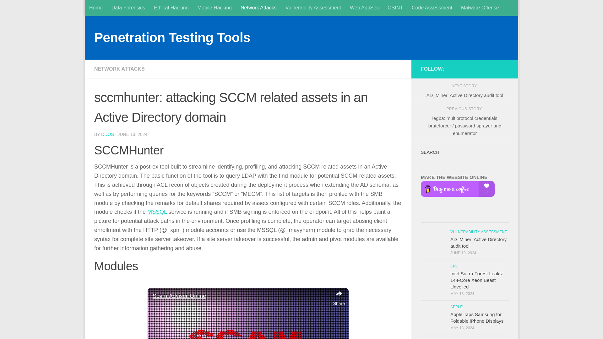 sccmhunter: attacking SCCM related assets in an Active Directory domain