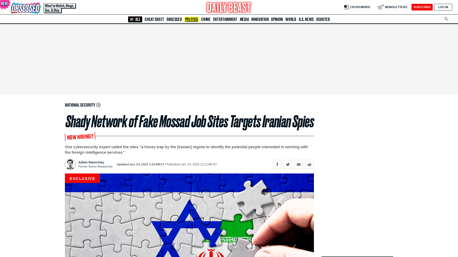 Shady Network of Fake Mossad Job Sites Targets Iranian Spies