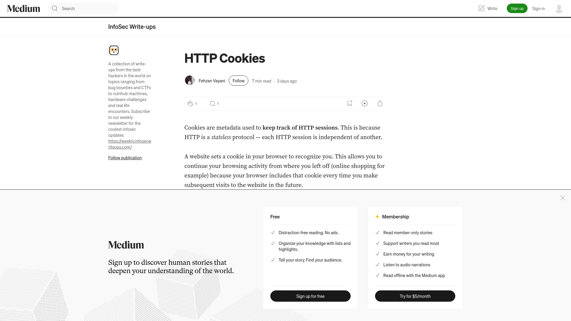 HTTP Cookies. Cookies are metadata used to keep track… | by Fehzan Vayani | Jul, 2025 | InfoSec Write-ups