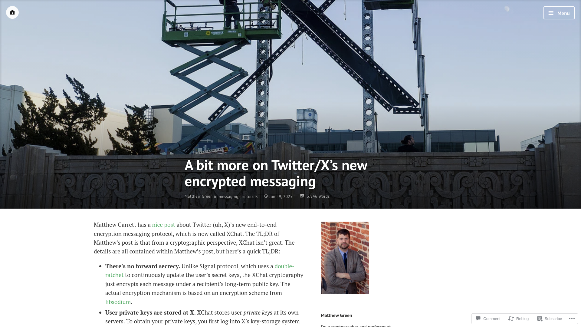 A bit more on Twitter/X’s new encrypted messaging – A Few Thoughts on Cryptographic Engineering