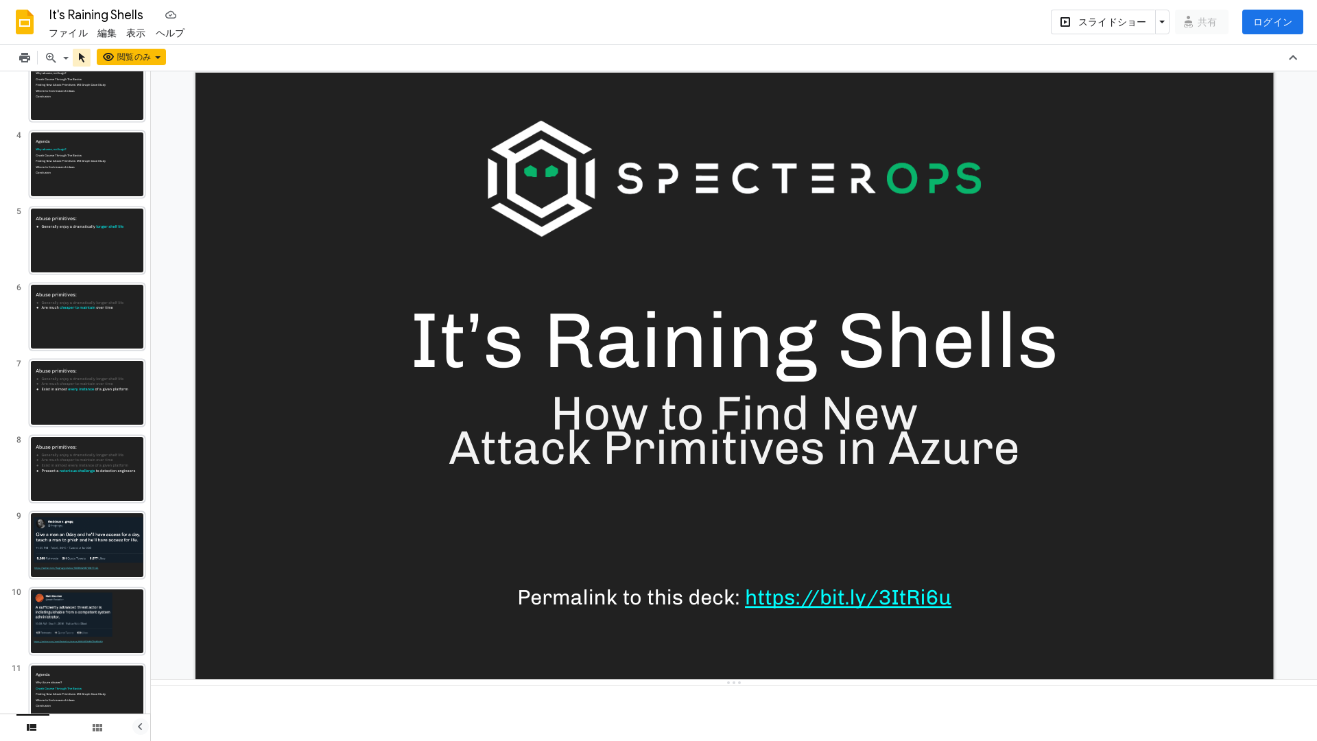 It's Raining Shells - Google スライド