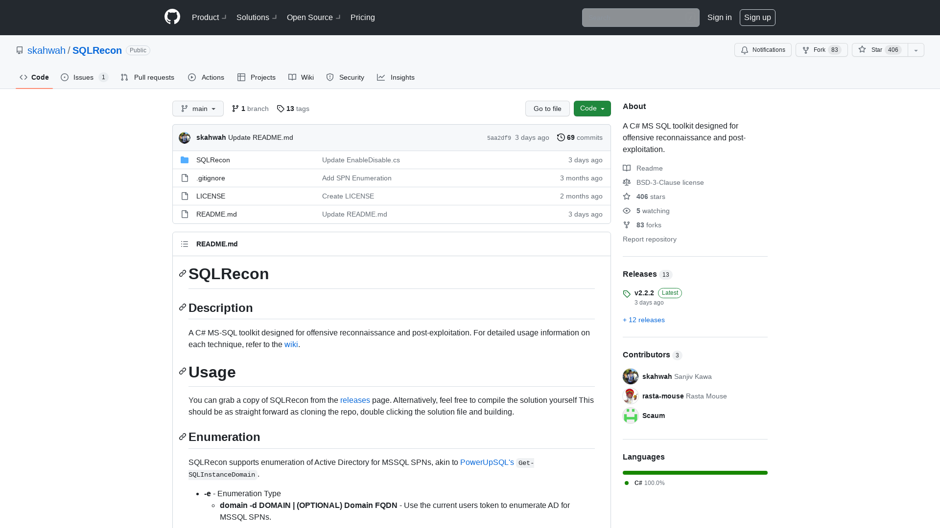 GitHub - skahwah/SQLRecon: A C# MS SQL toolkit designed for offensive reconnaissance and post-exploitation.