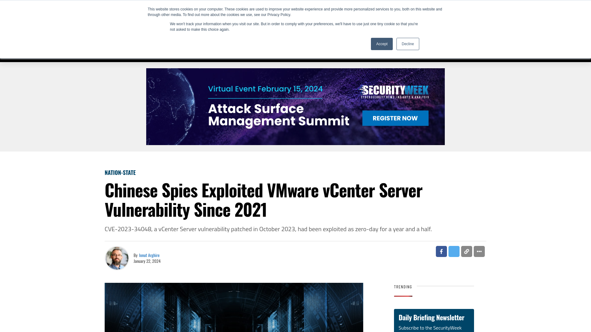 Chinese Spies Exploited VMware vCenter Server Vulnerability Since 2021 - SecurityWeek