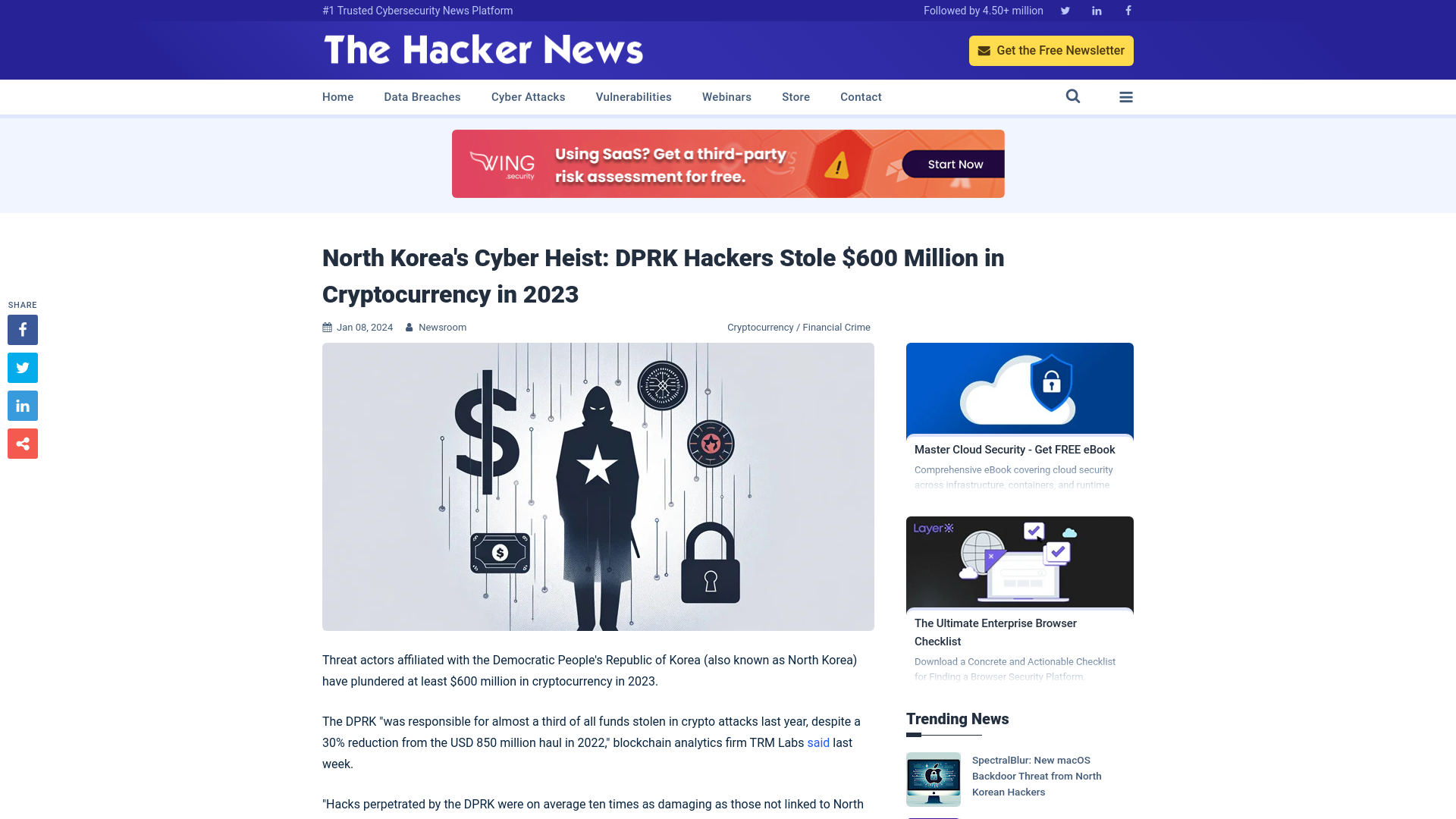 North Korea's Cyber Heist: DPRK Hackers Stole $600 Million in Cryptocurrency in 2023