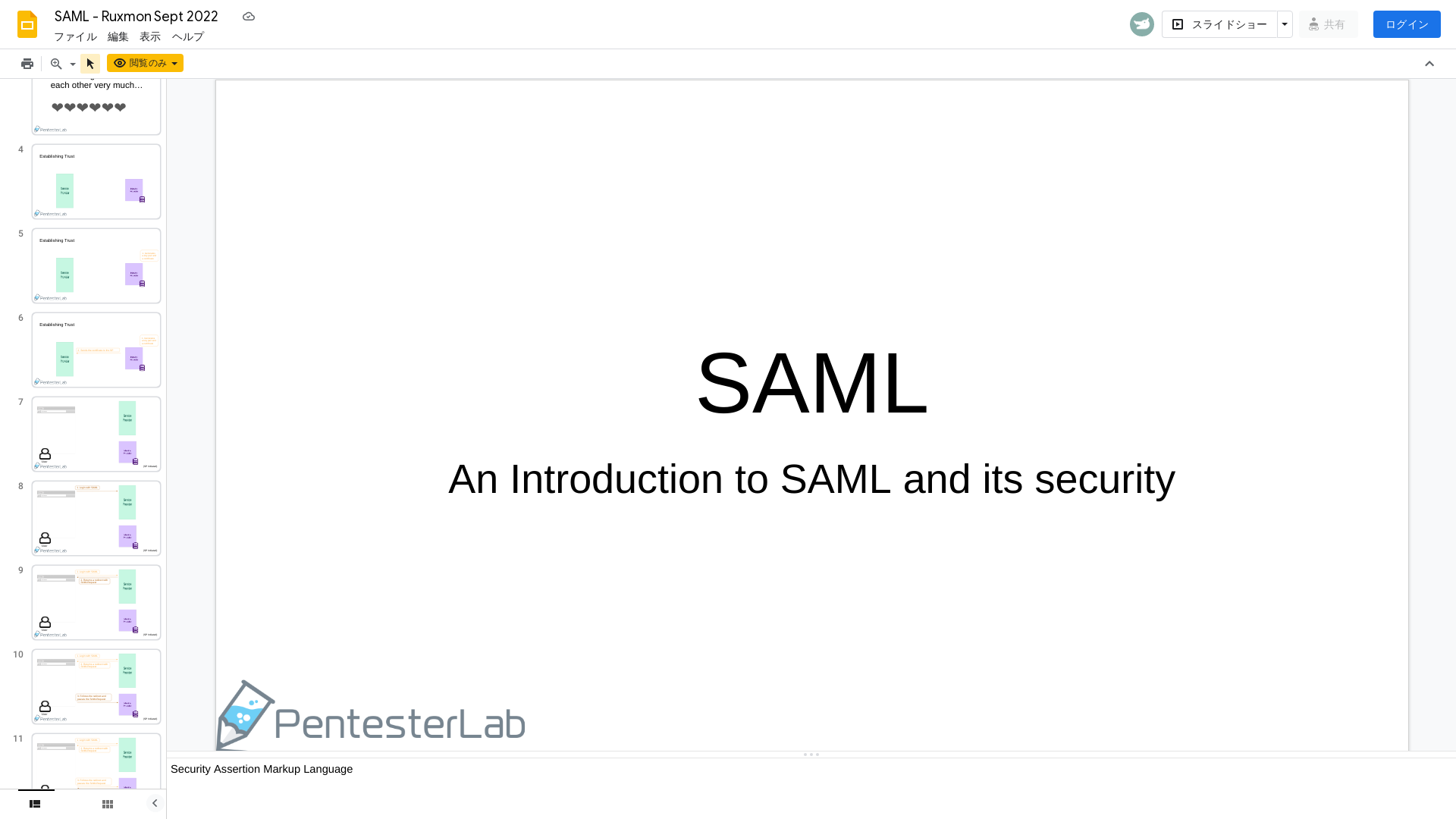 SAML - Ruxmon Sept 2022 - Google スライド