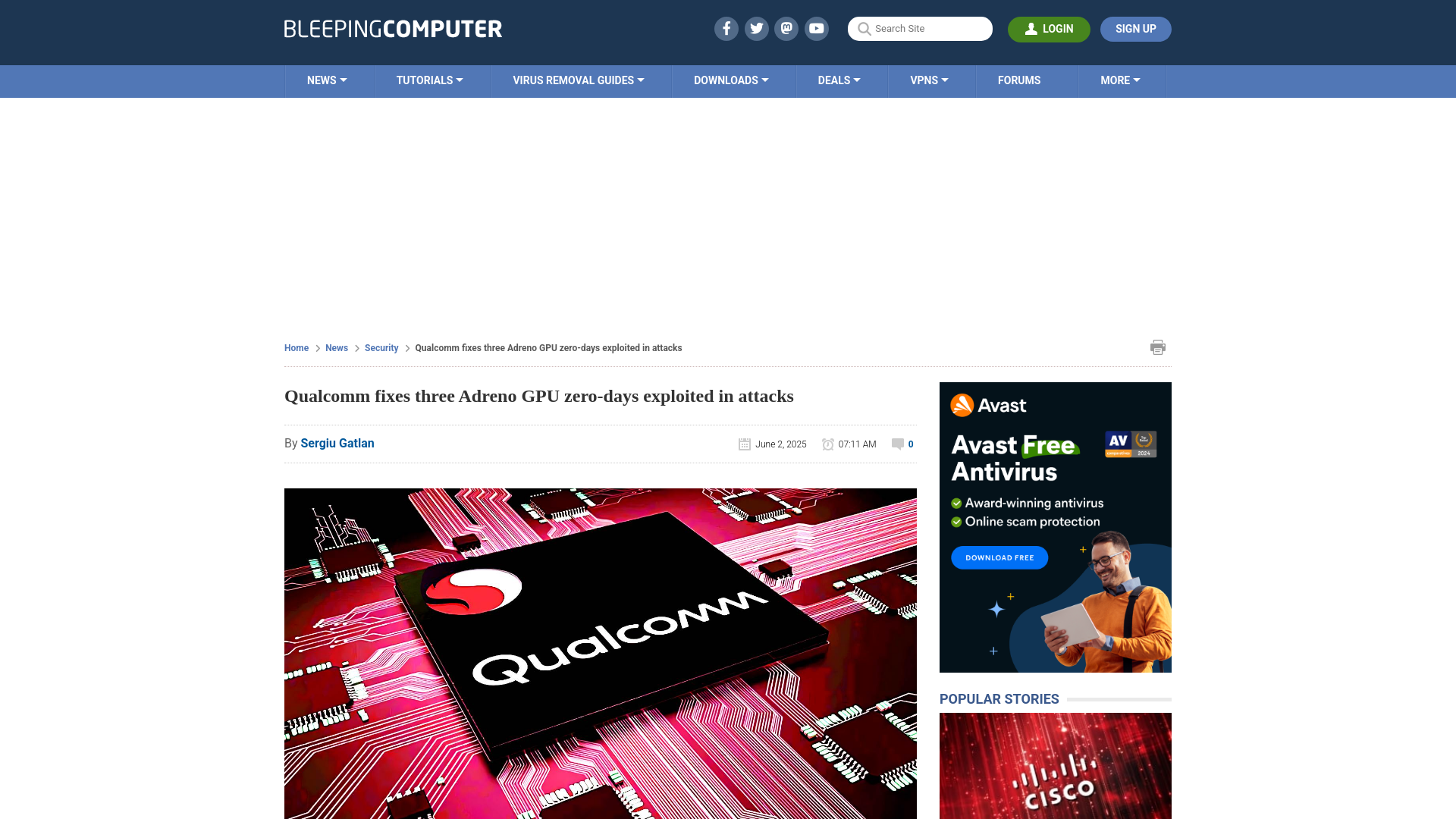 Qualcomm fixes three Adreno GPU zero-days exploited in attacks