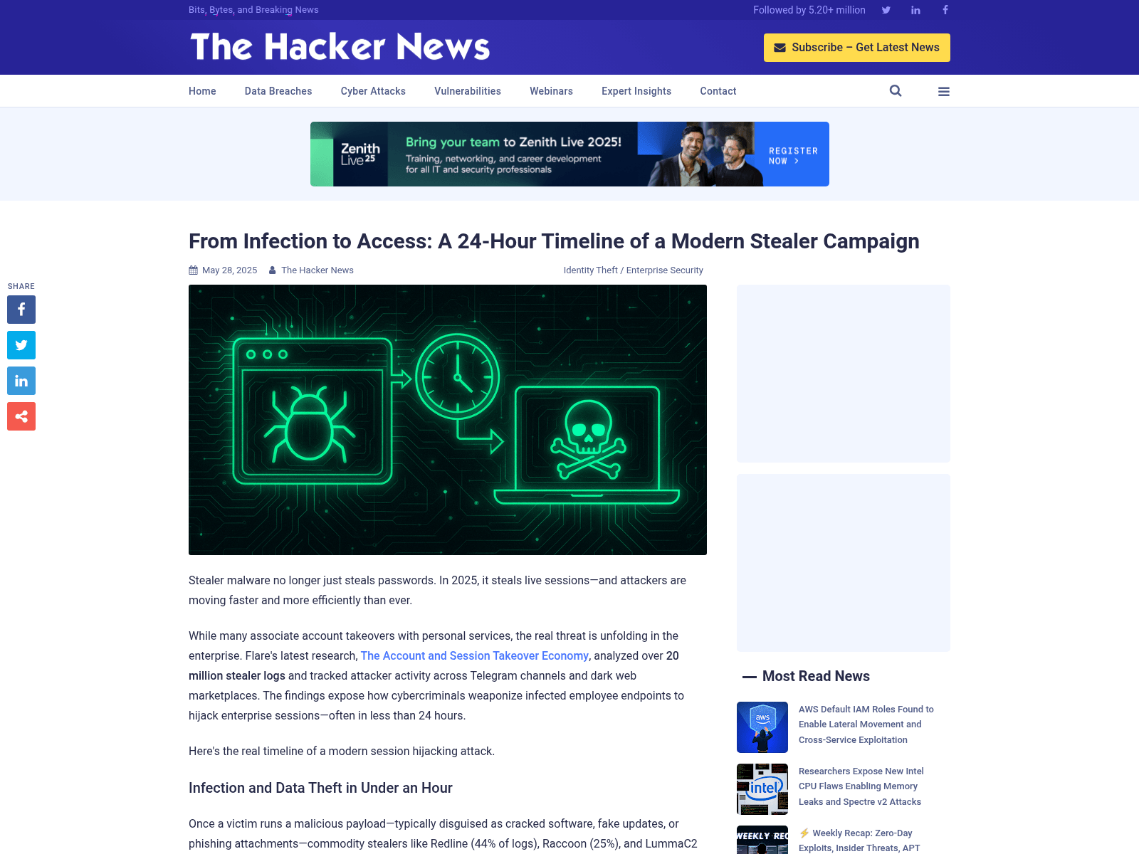 From Infection to Access: A 24-Hour Timeline of a Modern Stealer Campaign