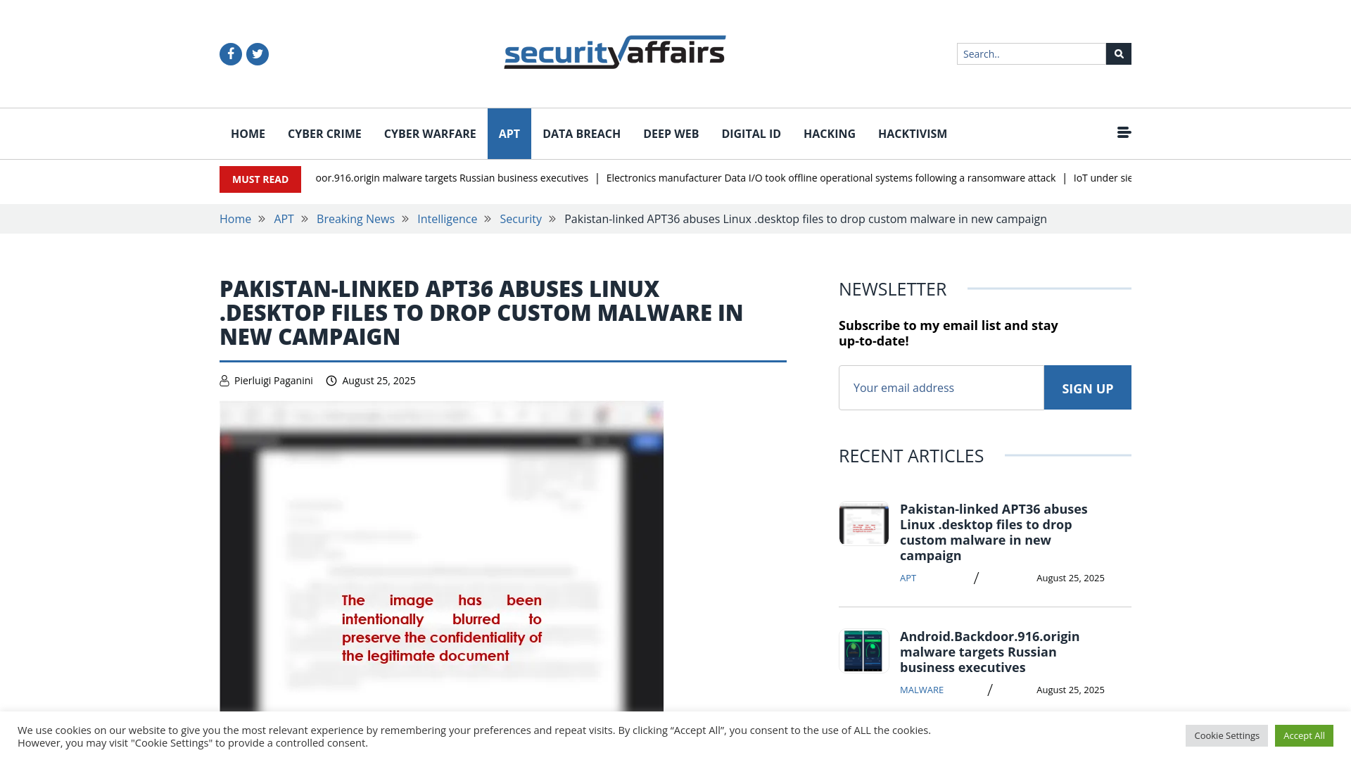 Pakistan-linked APT36 abuses Linux .desktop files to drop custom malware in new campaign