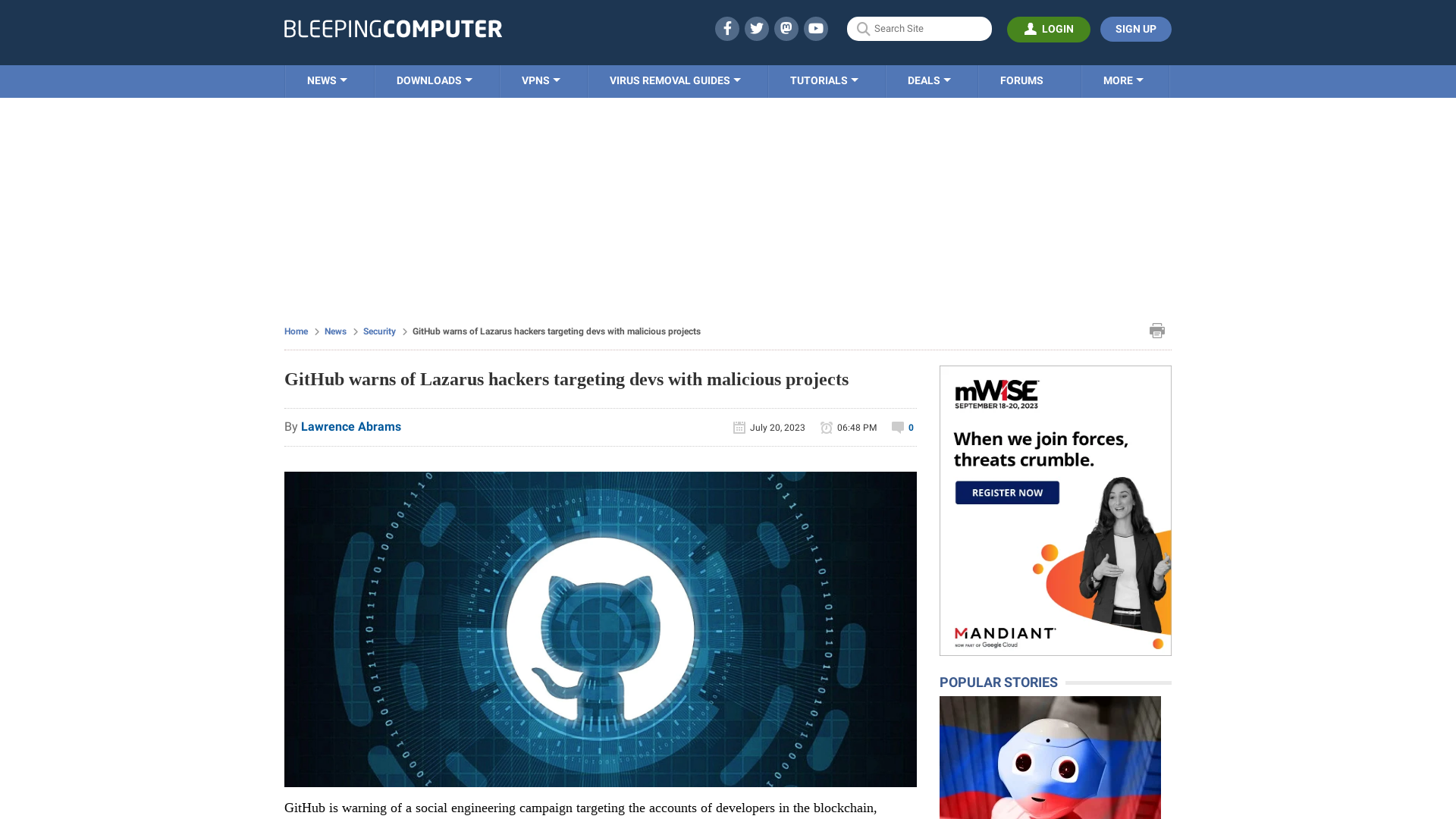 GitHub warns of Lazarus hackers targeting devs with malicious projects