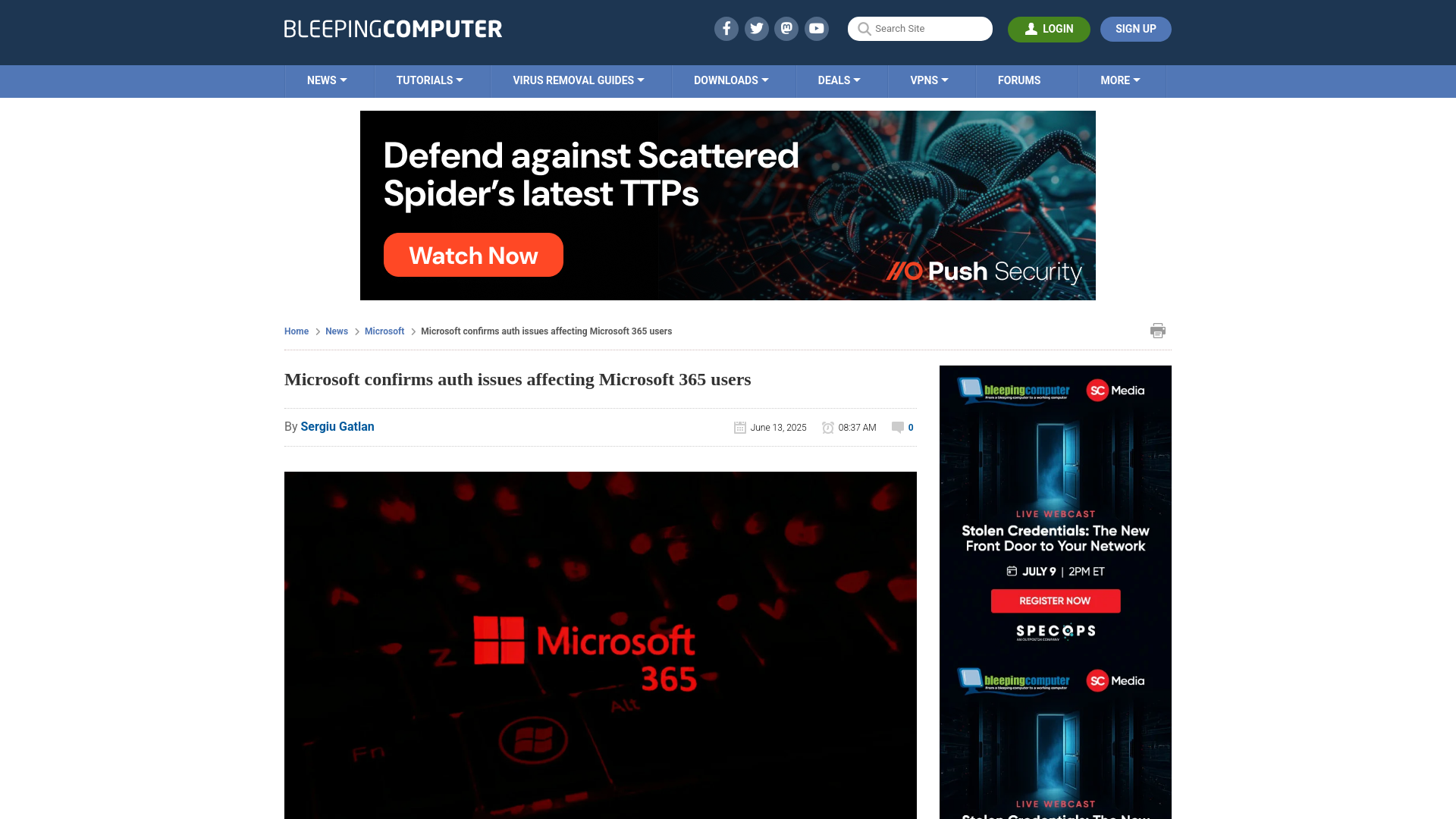 Microsoft confirms auth issues affecting Microsoft 365 users