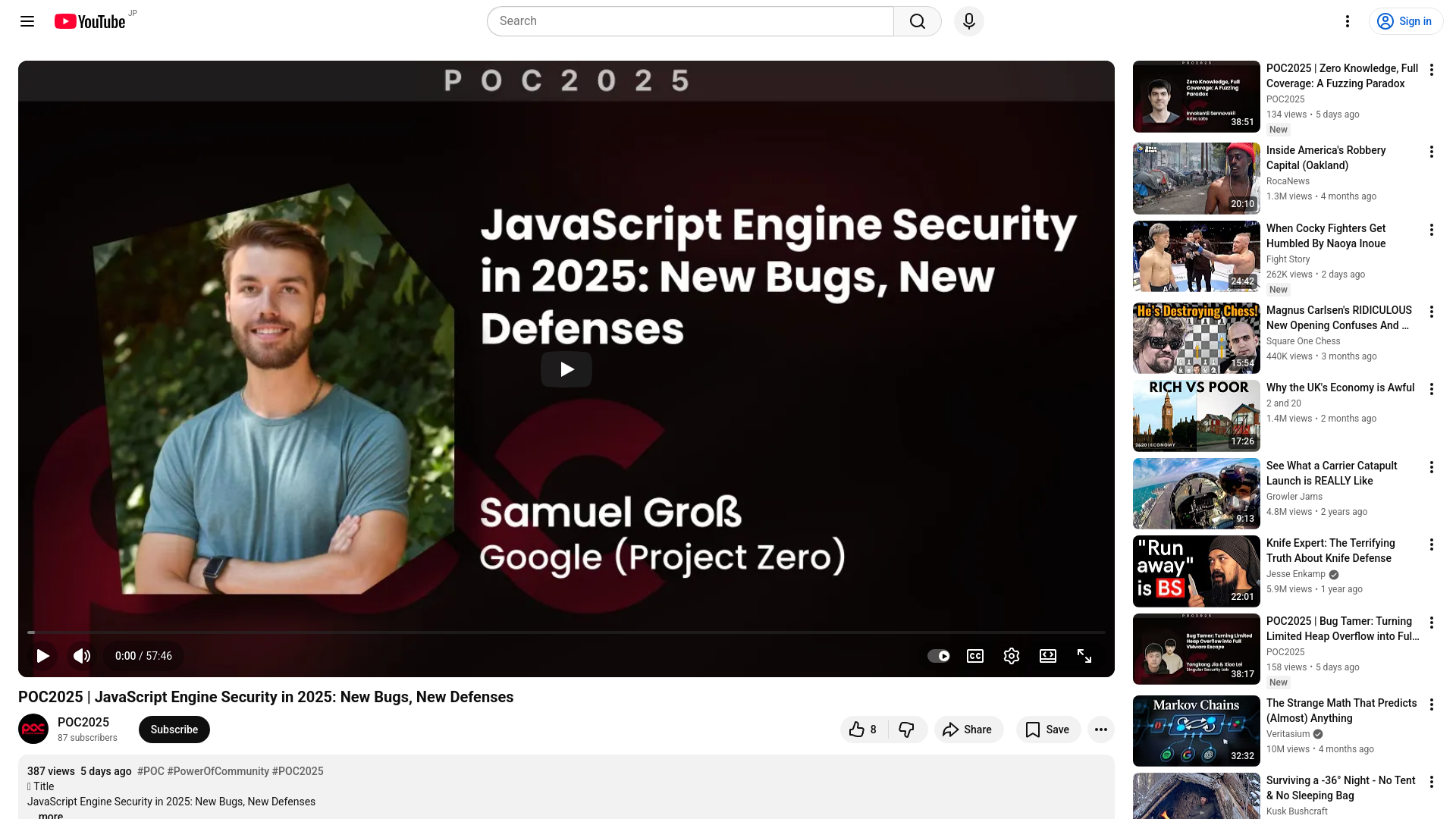 POC2025 | JavaScript Engine Security in 2025: New Bugs, New Defenses - YouTube