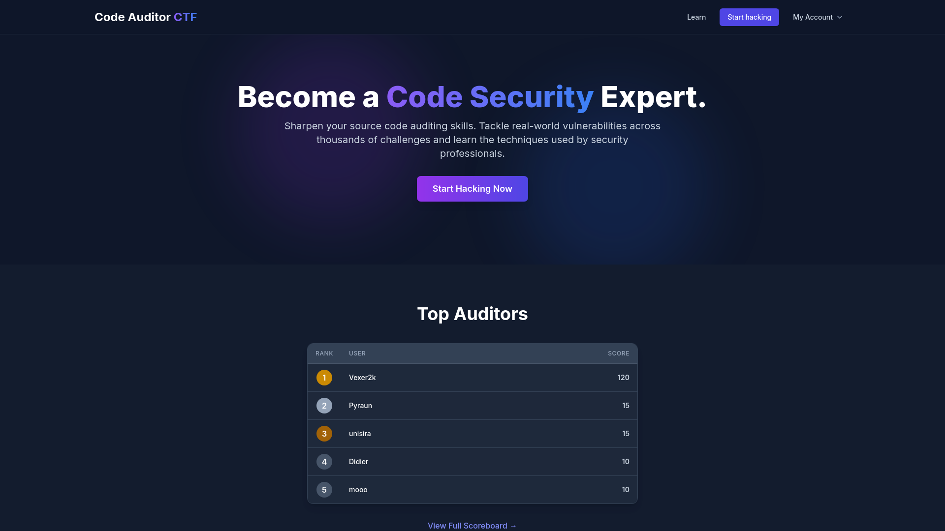 Code Auditor CTF - Master Secure Coding