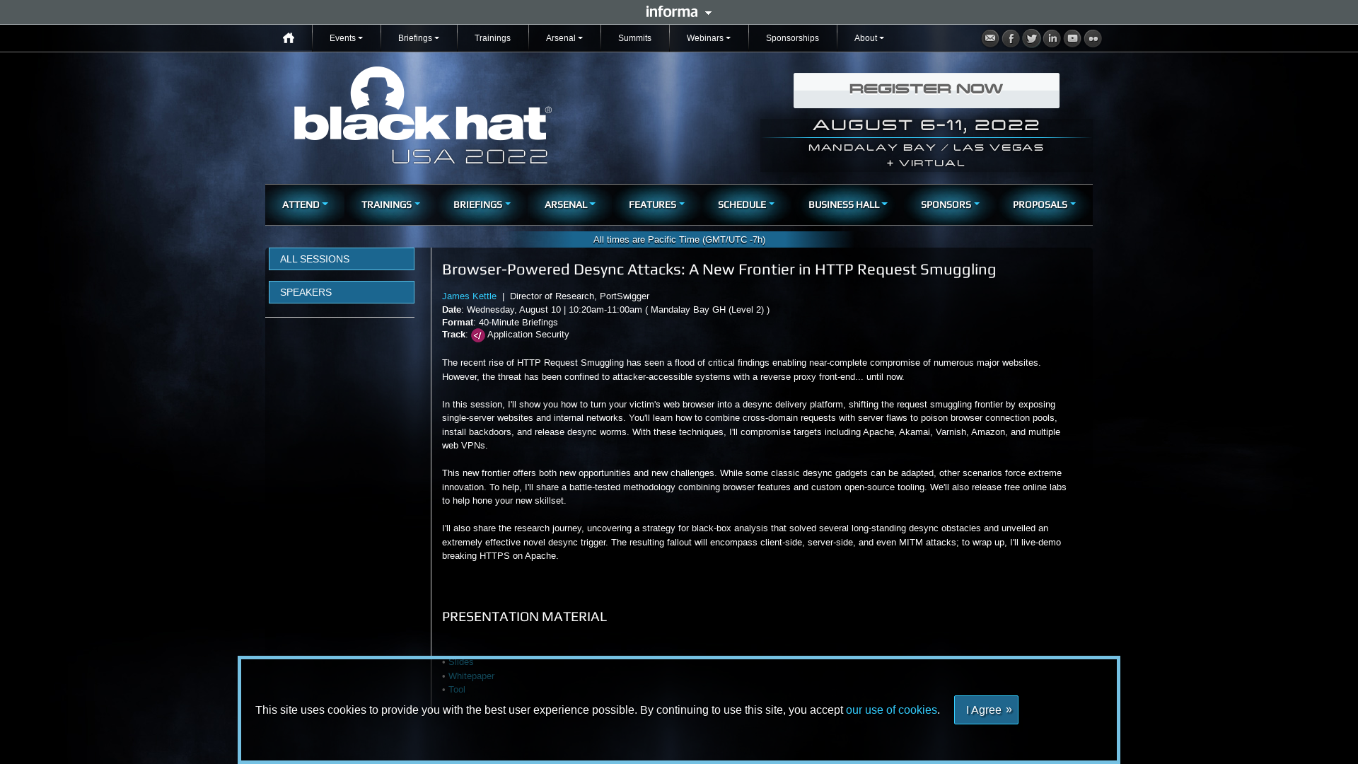 Browser-Powered Desync Attacks: A New Frontier in HTTP Request Smuggling - Black Hat USA 2022 | Briefings Schedule