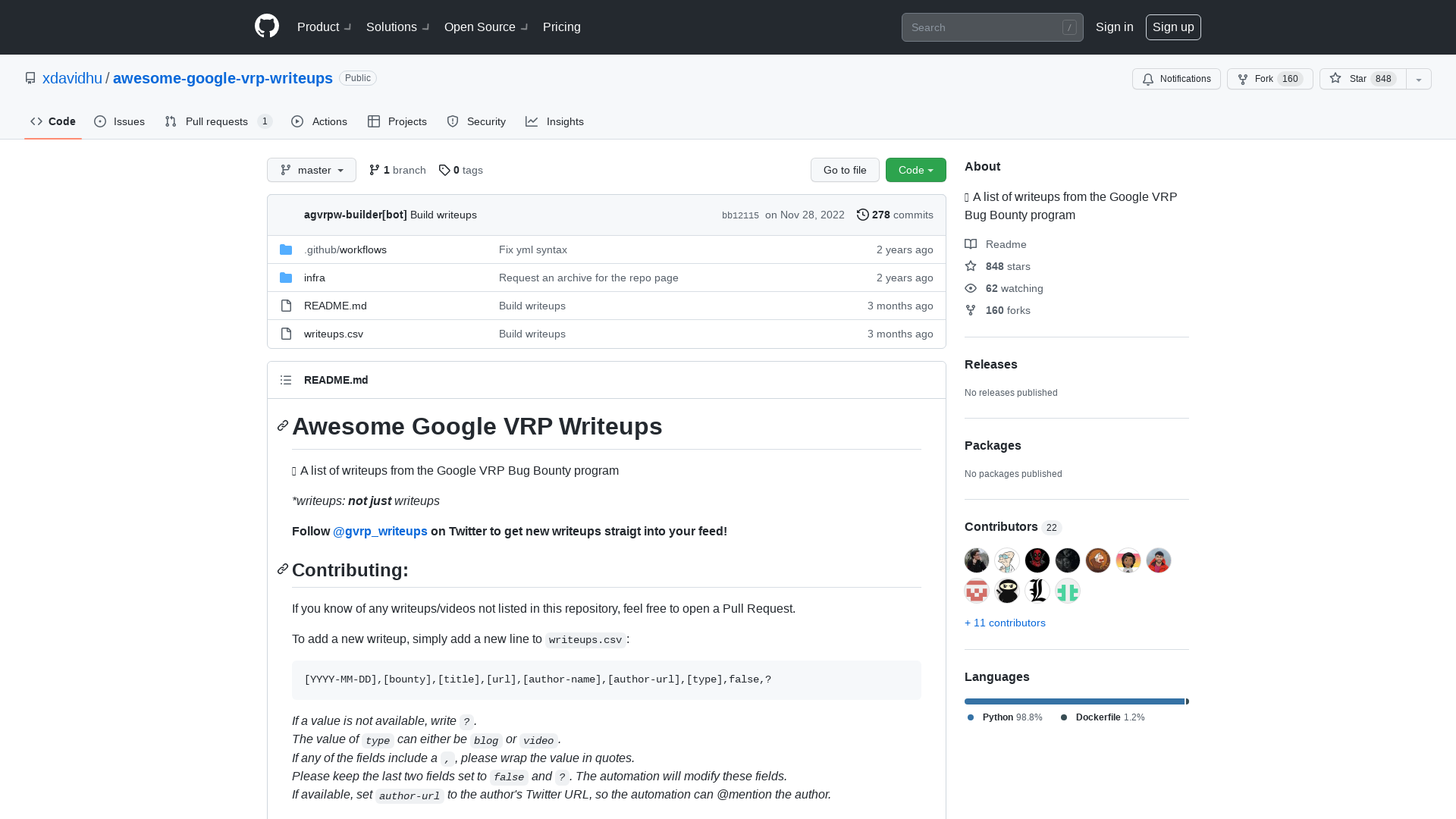 GitHub - xdavidhu/awesome-google-vrp-writeups: 🐛 A list of writeups from the Google VRP Bug Bounty program