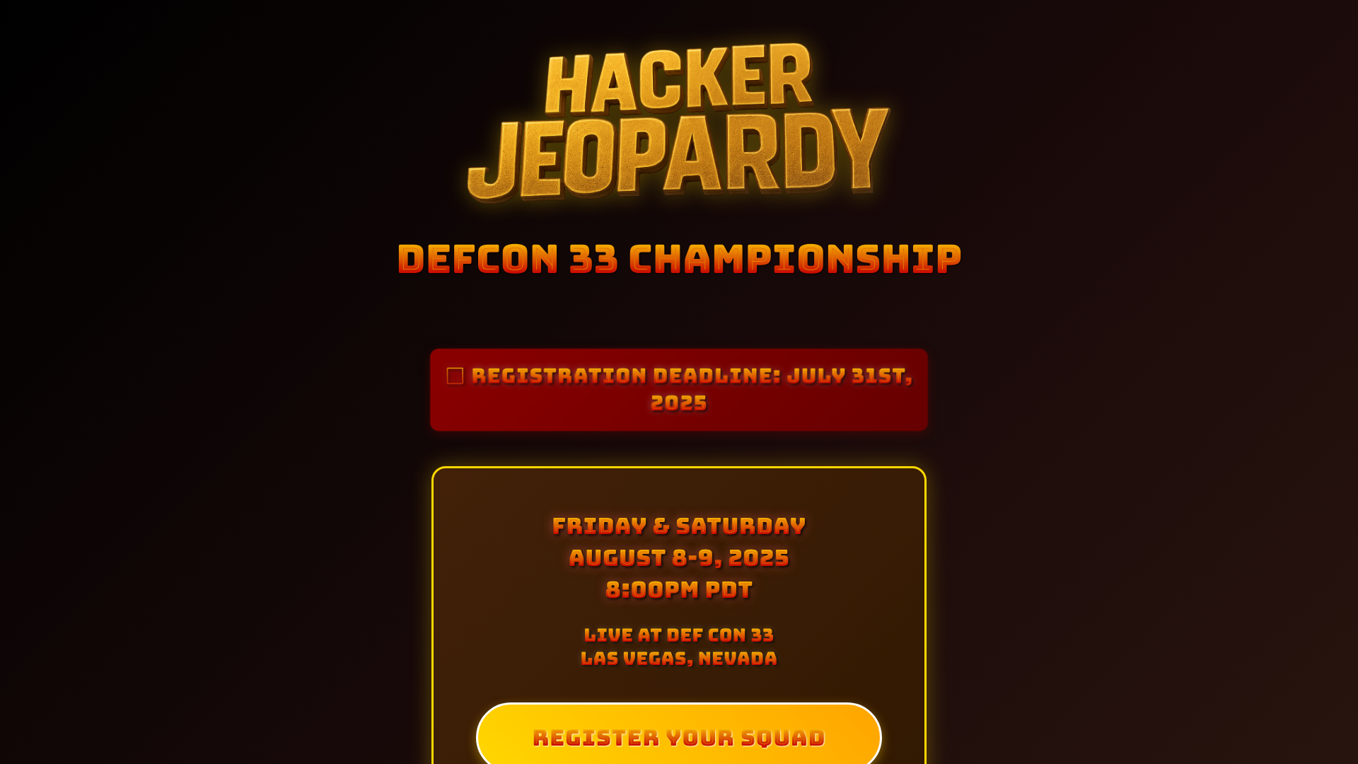 Hacker Jeopardy Championship | DEFCON 33